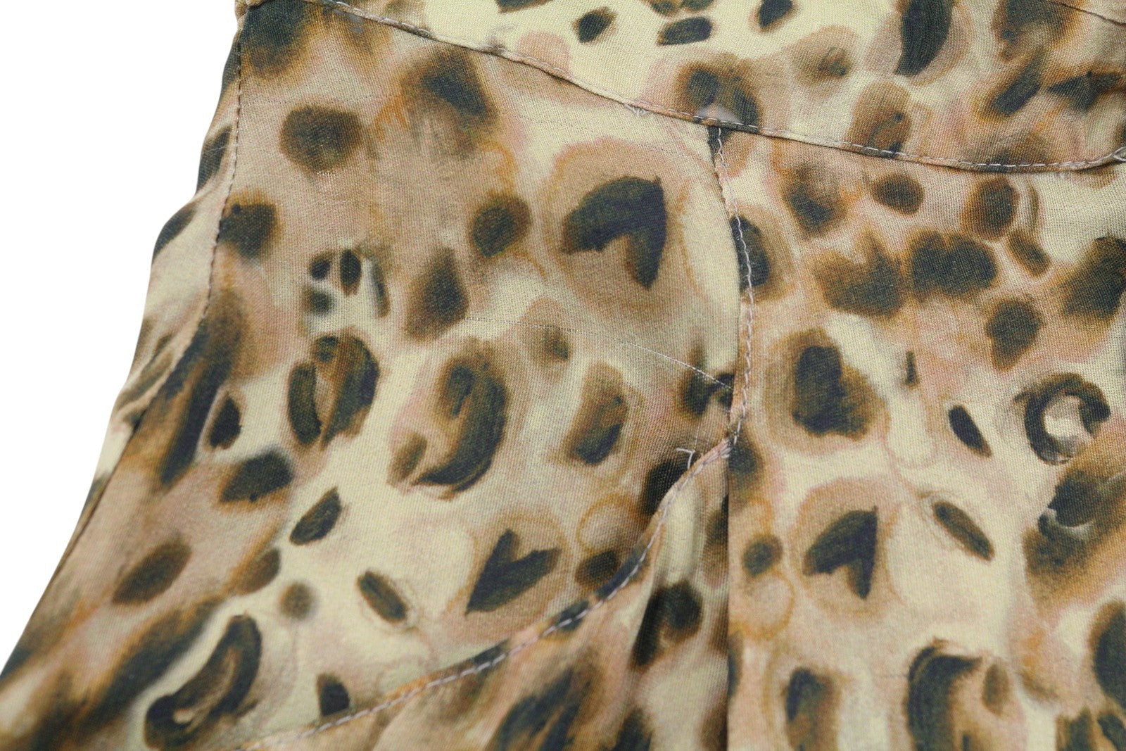 PULL&BEAR Women Shorts XS Brown Leopard Print Zip Fly High Waist
