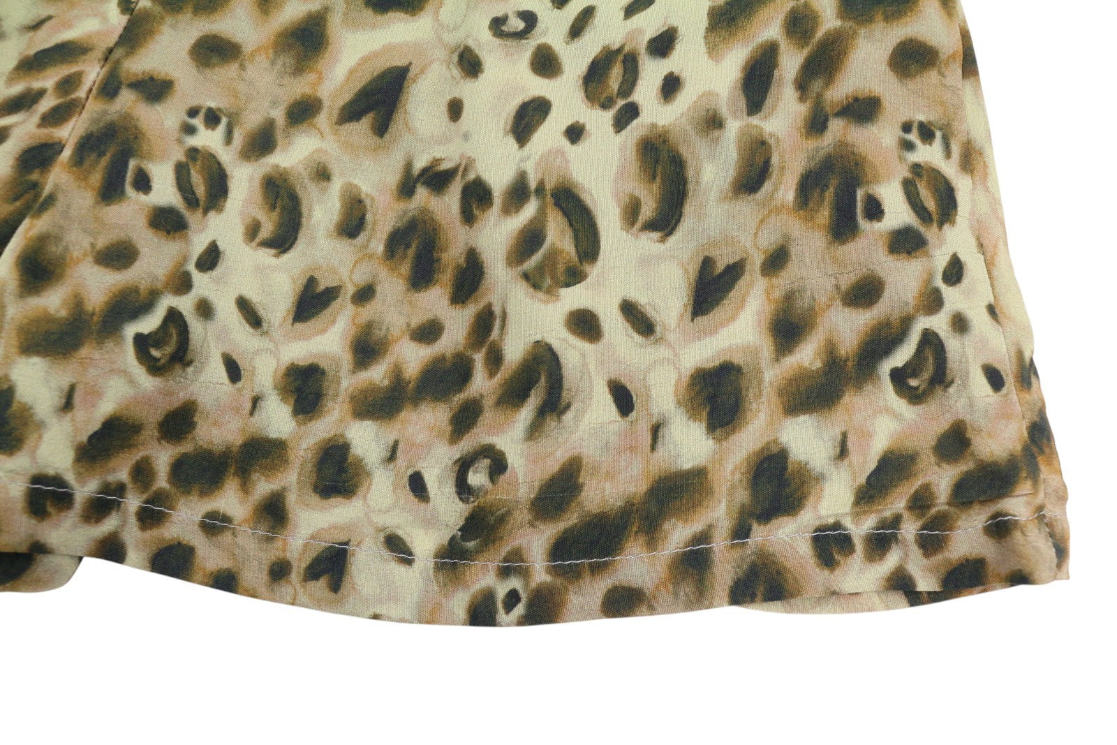 PULL&BEAR Women Shorts XS Brown Leopard Print Zip Fly High Waist