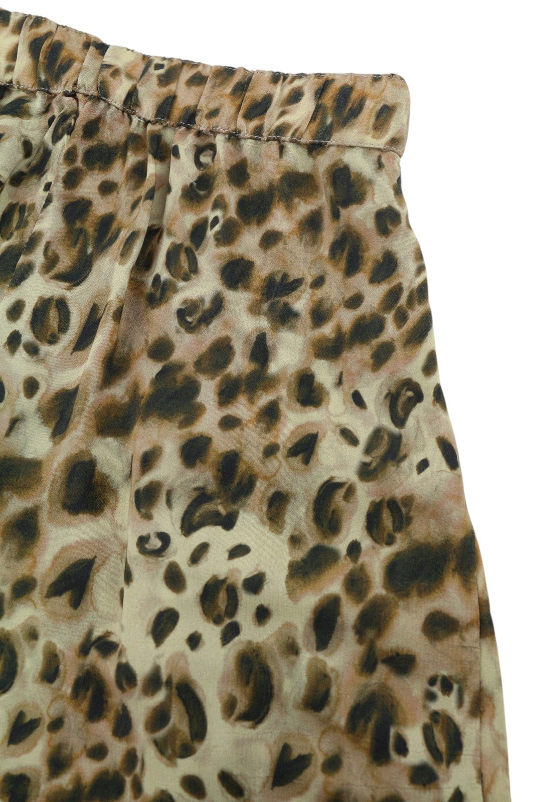 PULL&BEAR Women Shorts XS Brown Leopard Print Zip Fly High Waist