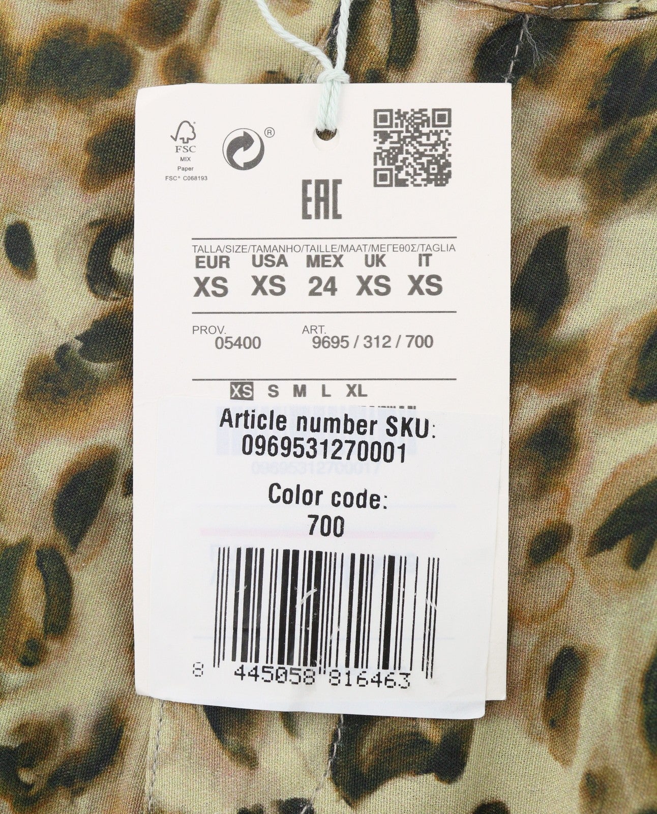 PULL&BEAR Women Shorts XS Brown Leopard Print Zip Fly High Waist