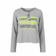 BLACKOUT DNN Denim Marina Women Sweatshirt XS Grey Melange Round Collar Pull On