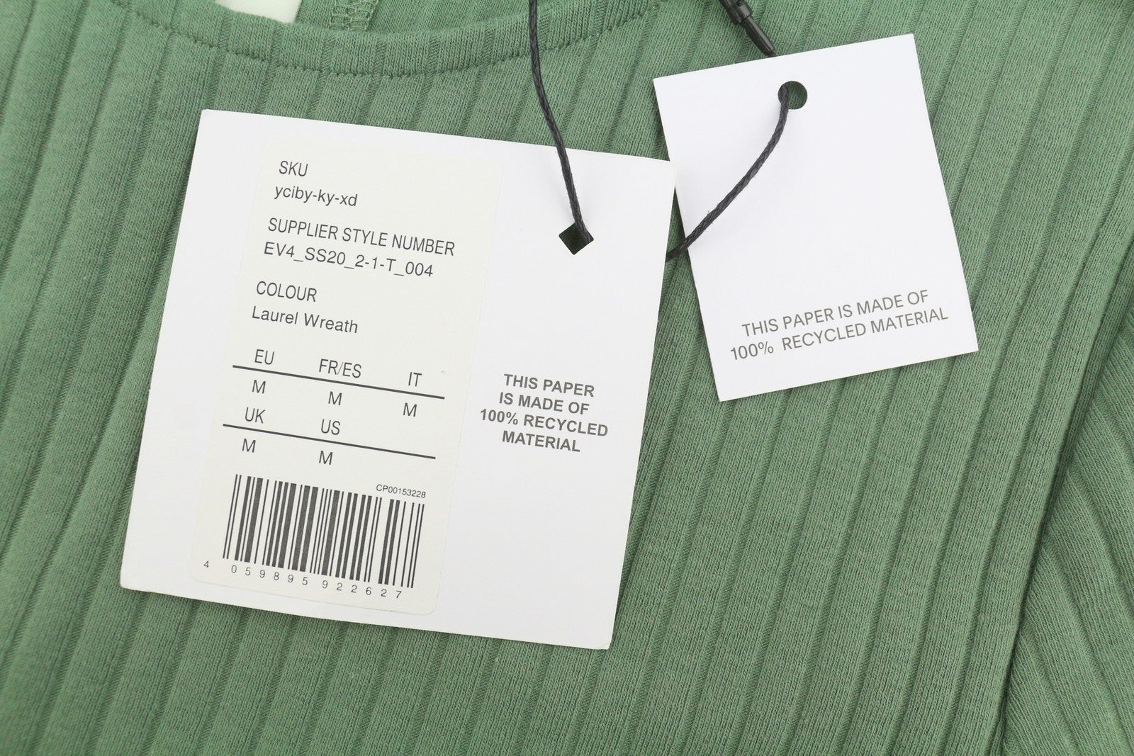 EVEN&ODD Women Jumpsuit M Green Ribbing Cropped Belted Short Sleeve