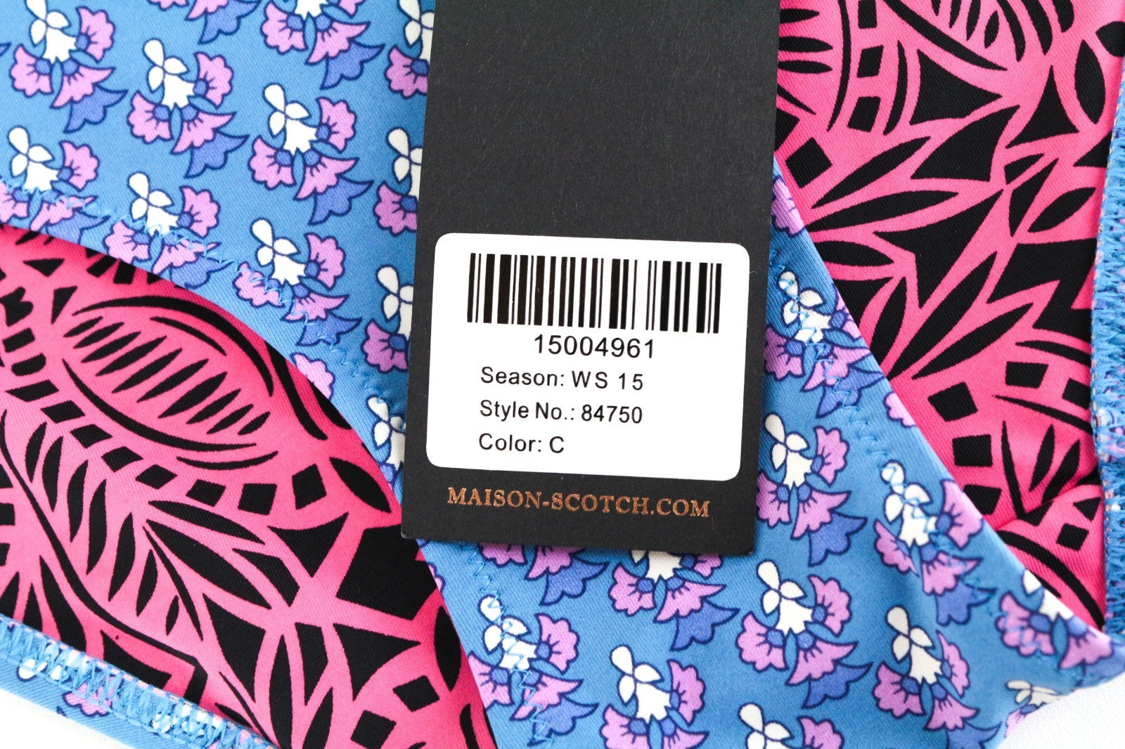 MAISON SCOTCH Women Swimwear ~XS Blue Patterned Beach Pool Summer Bikini Bottom