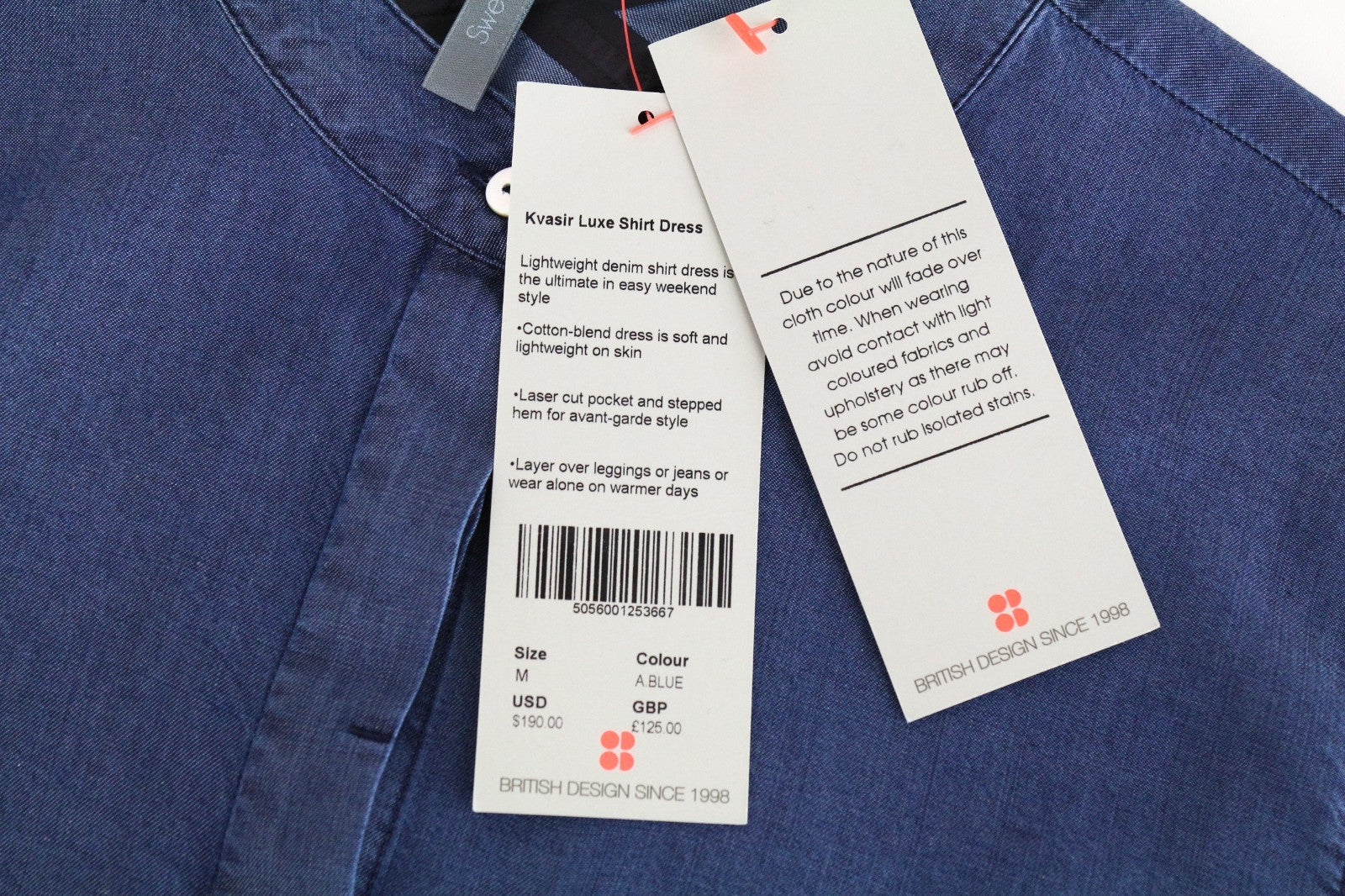 SWEATY BETTY Kvasir Luxe Shirt Women Dress M Blue Denim Look Button Mid-Length
