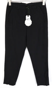 DENHAM Ocean Women Trousers 2XS Black Classic Chino Cotton Zipped Lightweight