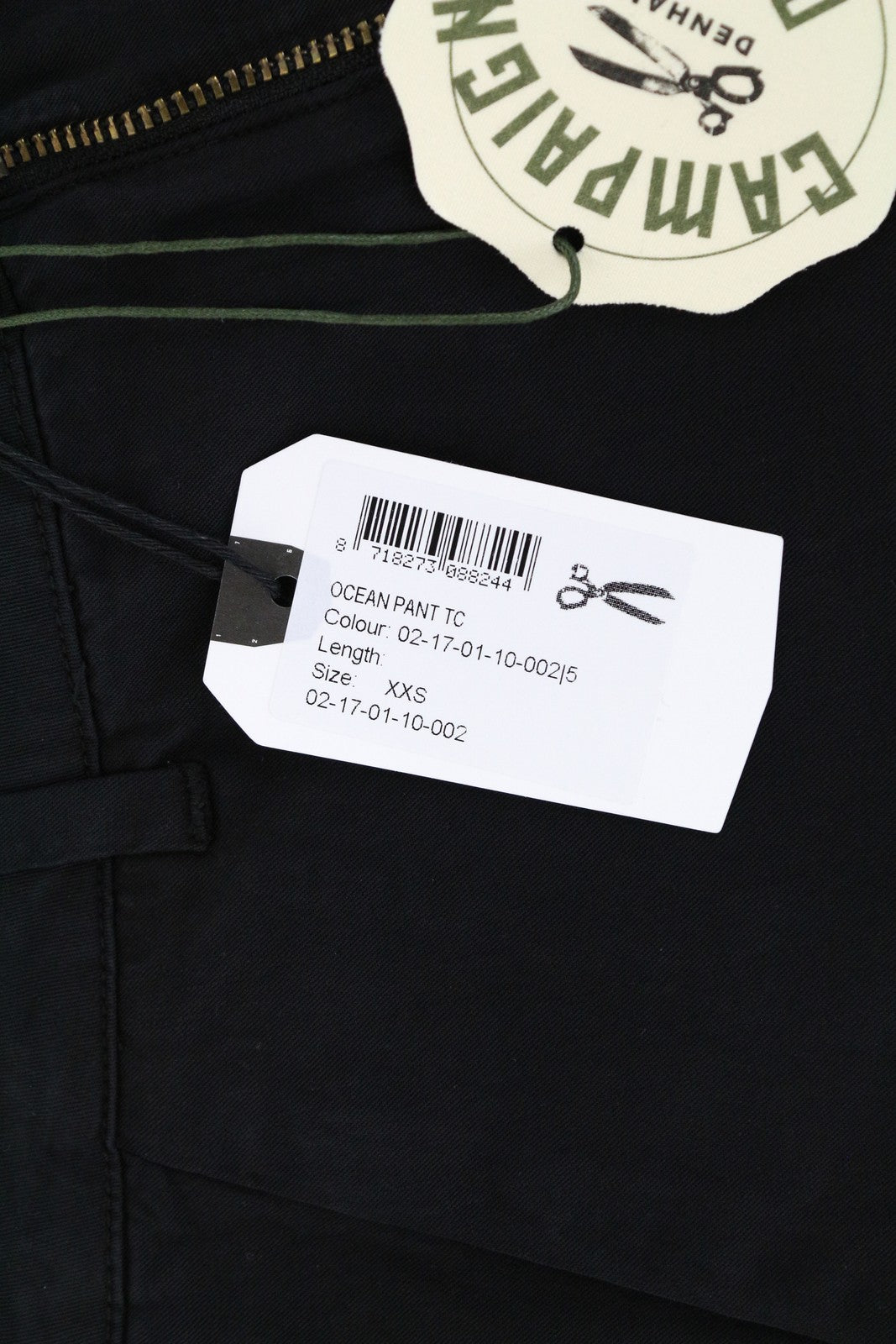 DENHAM Ocean Women Trousers 2XS Black Classic Chino Cotton Zipped Lightweight