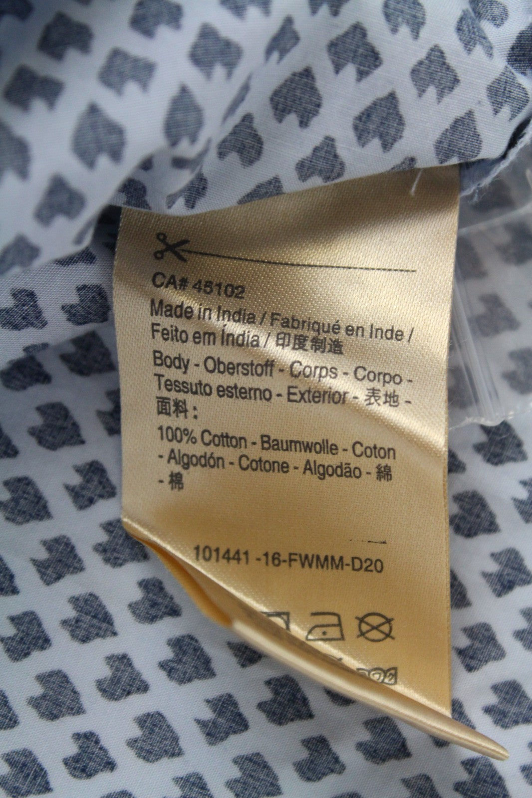 SCOTCH & SODA Ams Couture Men Shirt M Blue Pure Cotton Pattern Long Sleeve