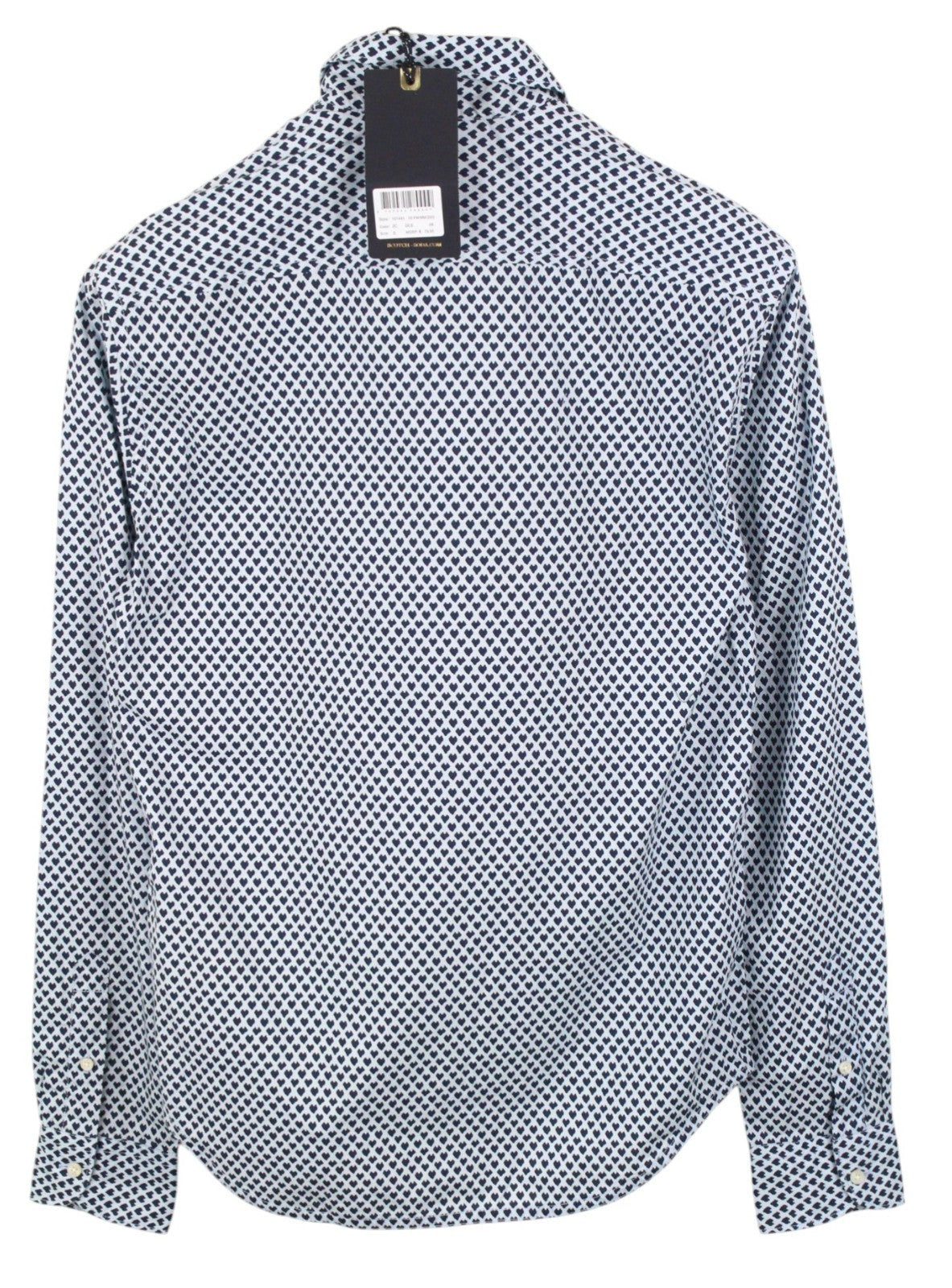 SCOTCH & SODA Ams Couture Men Shirt M Blue Pure Cotton Pattern Long Sleeved