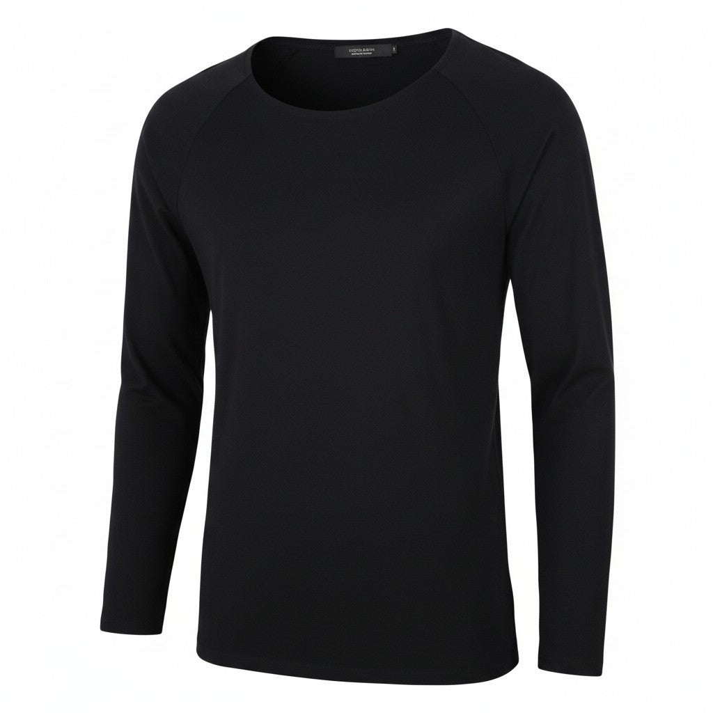 SCOTCH & SODA Ams Couture Men T-Shirt M Black Pure Cotton Long Fit Pull On