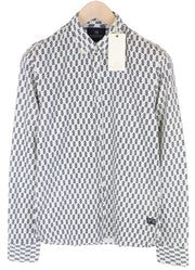 SCOTCH & SODA Ams Couture Men Shirt S Off-White Pure Cotton Patterned Button-Up