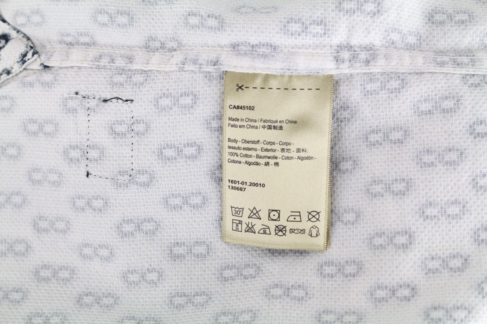 SCOTCH & SODA Ams Couture Men Shirt S Off-White Pure Cotton Patterned Button-Up