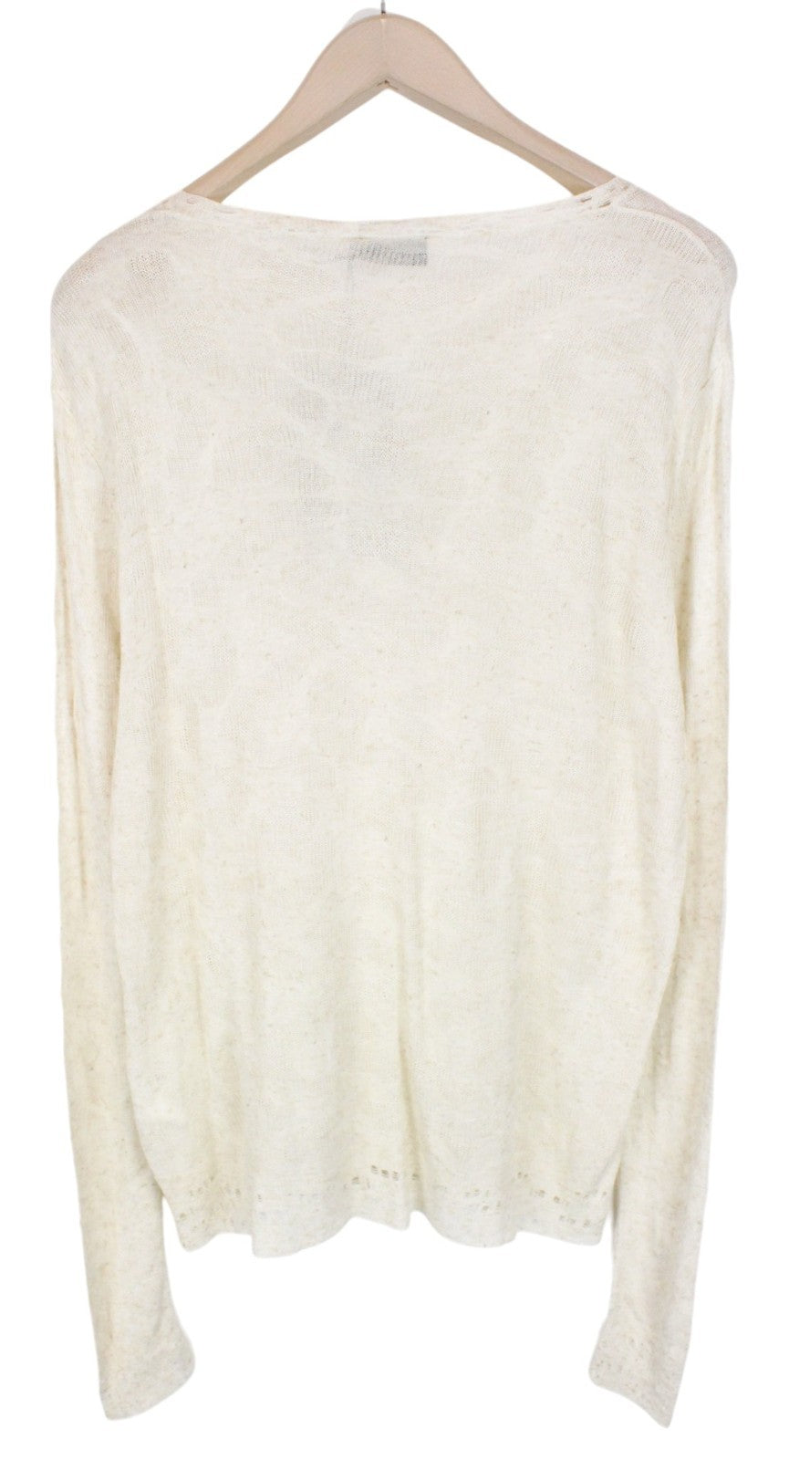 RICHMOND  Men Sweatshirt 50 Beige Linen Blend Lightweight Long Sleeved Pull On