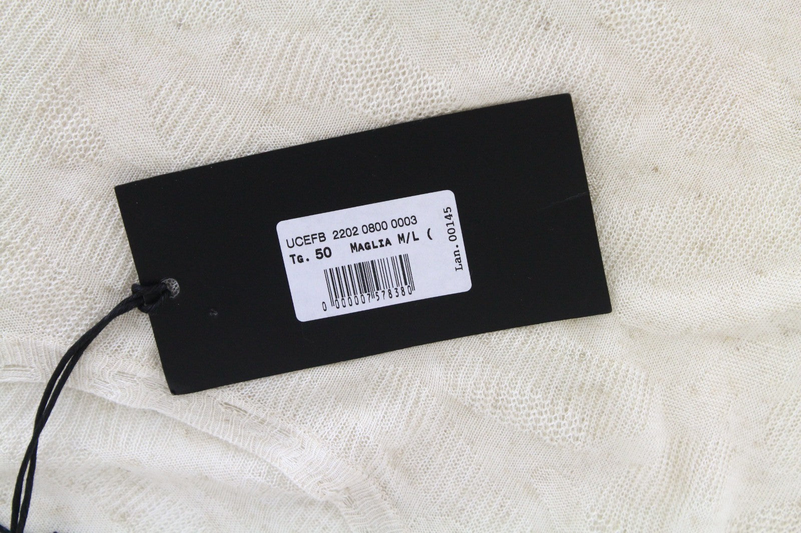 RICHMOND  Men Sweatshirt 50 Beige Linen Blend Lightweight Long Sleeved Pull On