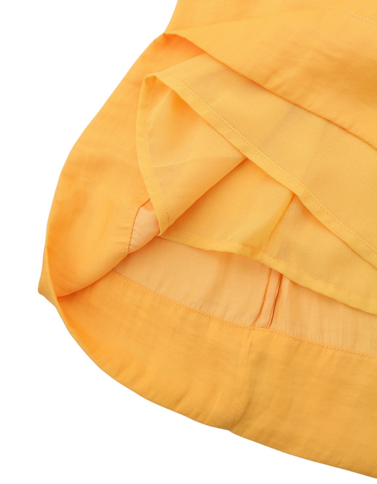 MAISON SCOTCH Women Dress S Yellow Wrap Belted Short Sleeve Mid Length