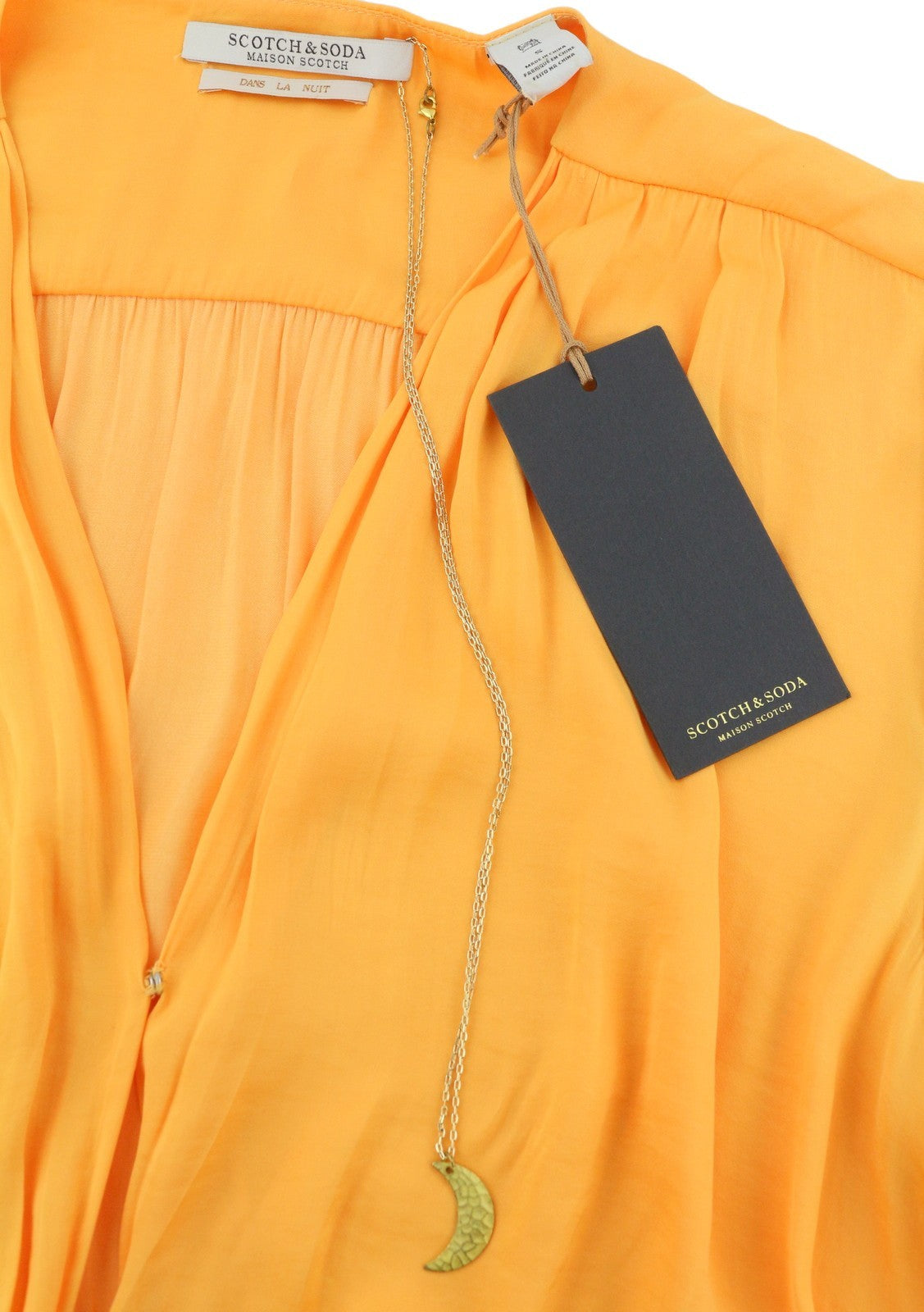MAISON SCOTCH Women Dress S Yellow Wrap Belted Short Sleeve Mid Length