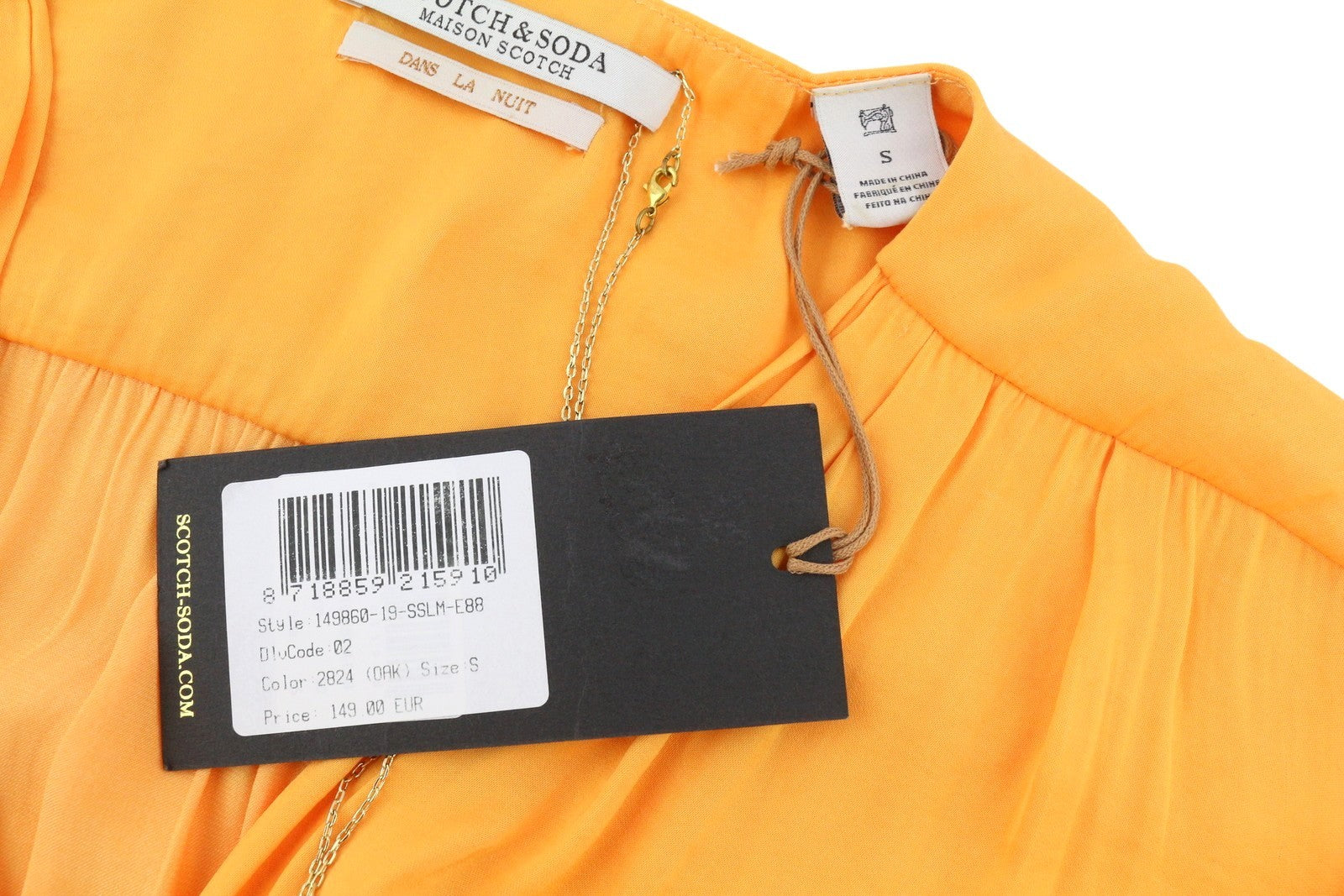 MAISON SCOTCH Women Dress S Yellow Wrap Belted Short Sleeve Mid Length