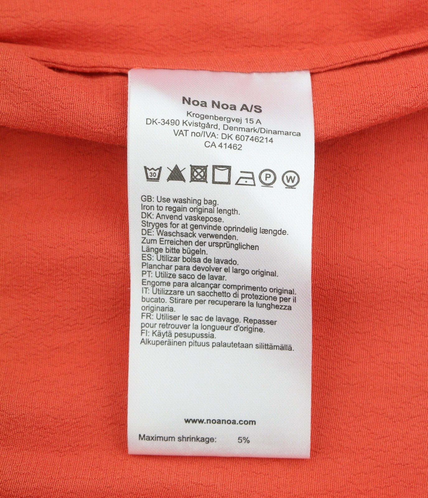 NOA NOA Soft Moss Solid Women Dress EU46 2XL Orange Half Button Knee-Length