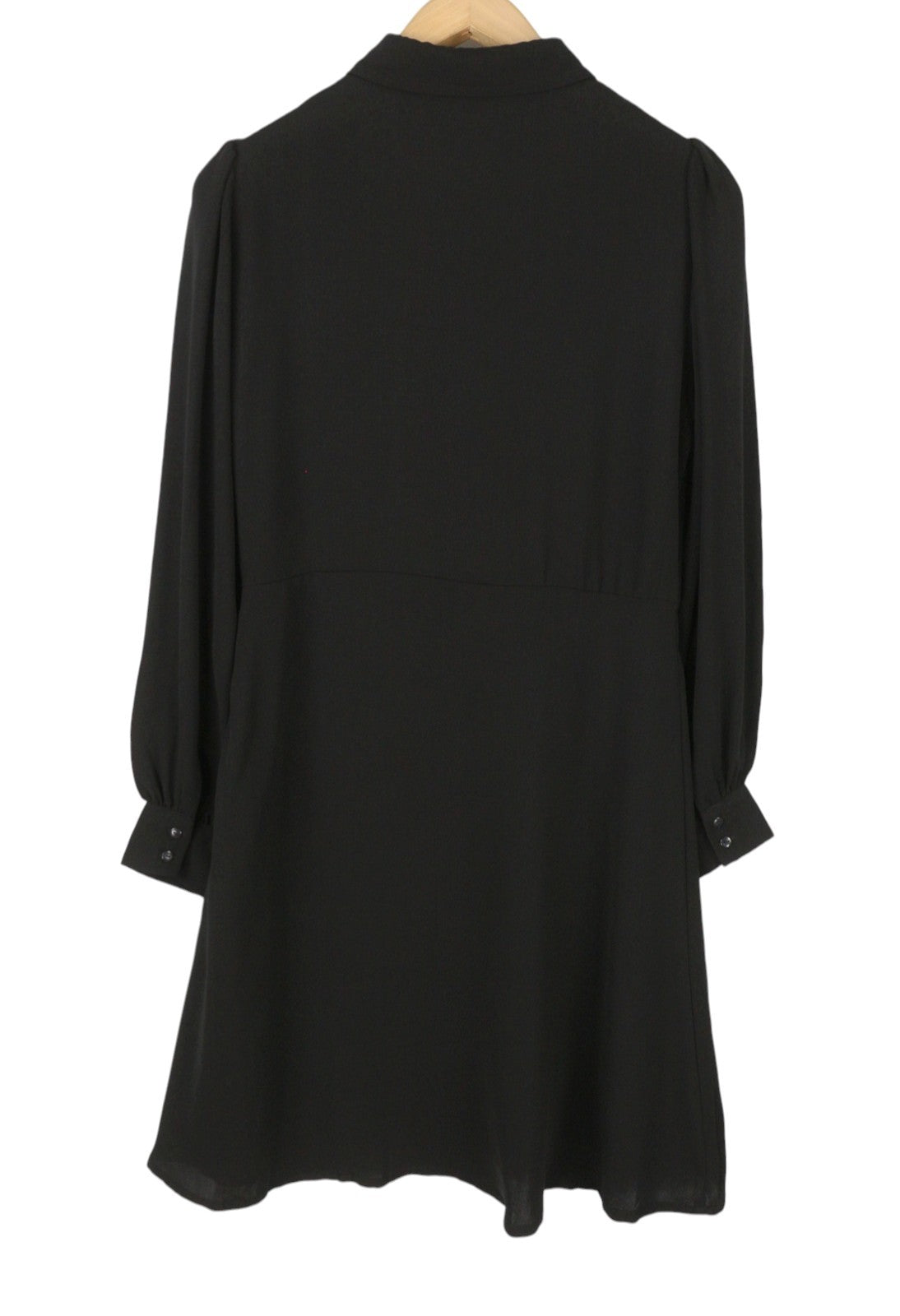 VILA Nalu L/S Women Dress EU36 S Black Half Button Long Sleeve Knee-Length