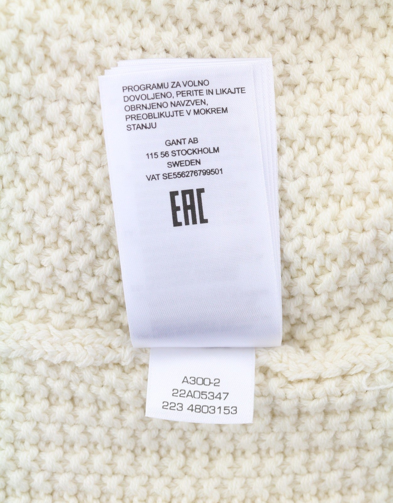 GANT Cable Half Zip Women Jumper L Cream Wool Blend Knit Sweater