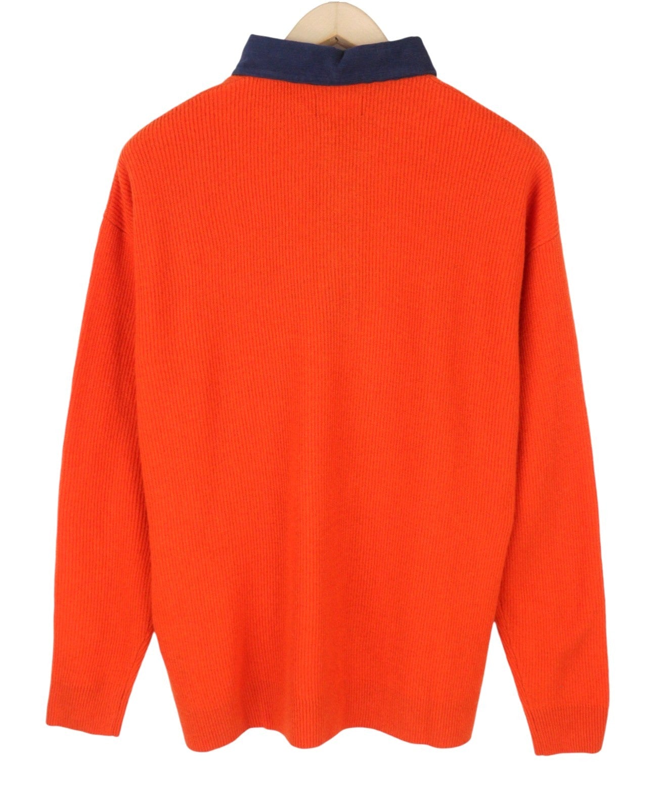 GANT Lambswool Rib Rugger Men Jumper S Pumpkin Orange Knit Sweater