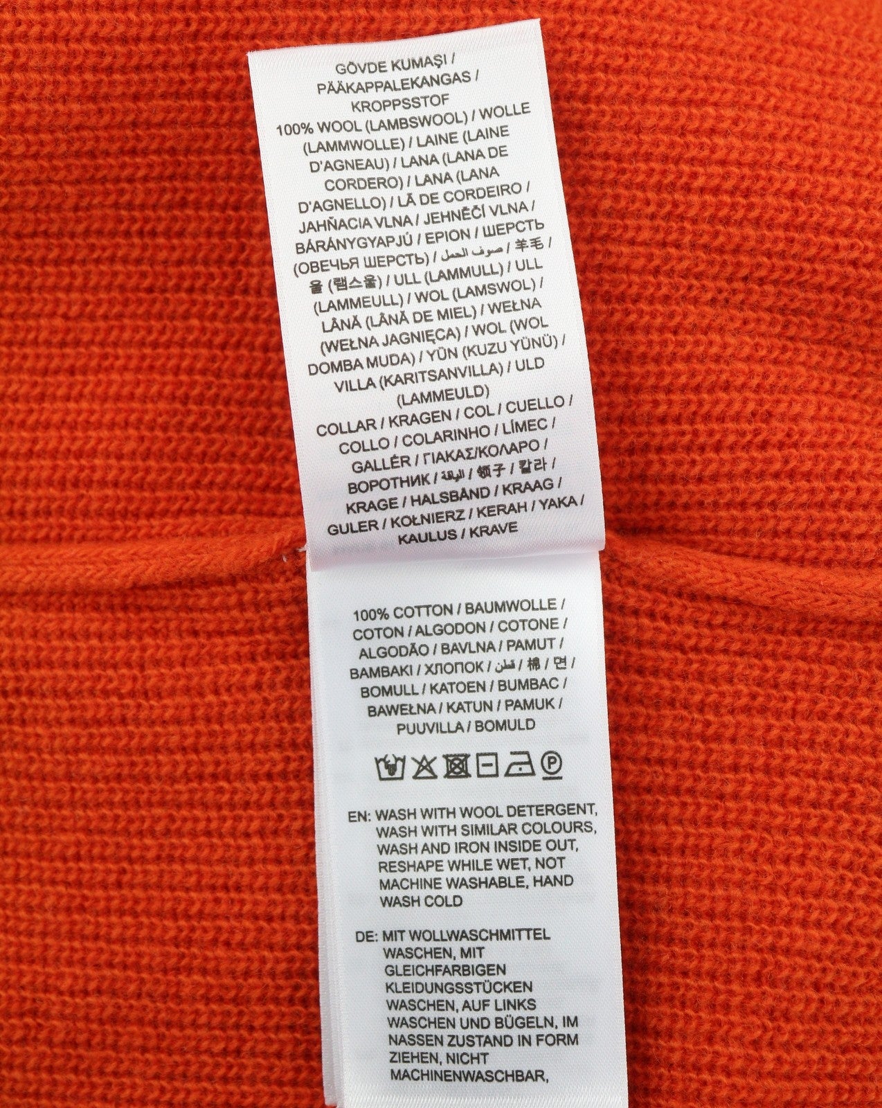 GANT Lambswool Rib Rugger Men Jumper S Pumpkin Orange Knit Sweater