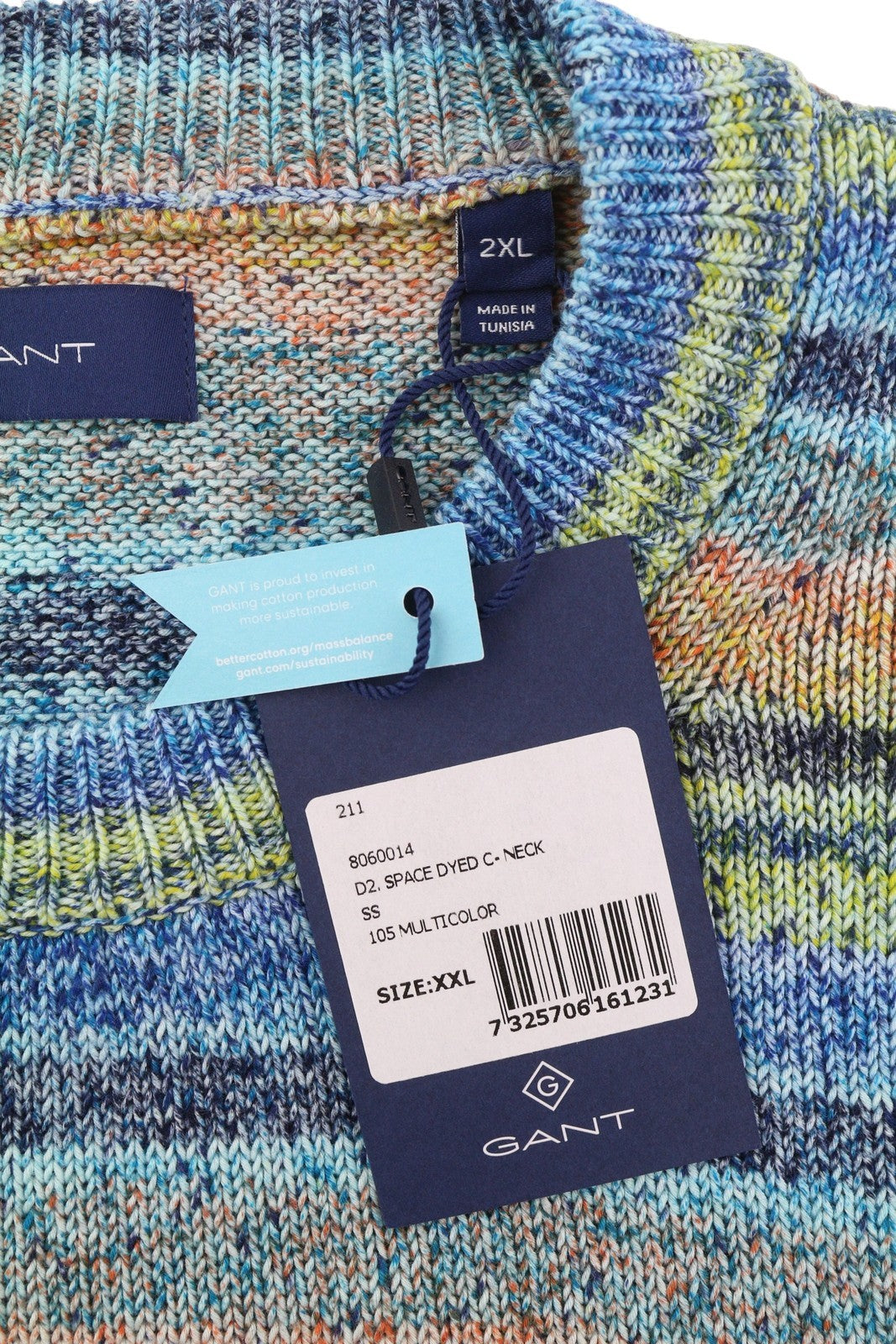 GANT Space Dyed C-Neck Men Jumper 2XL Multicolour Knit Pull On
