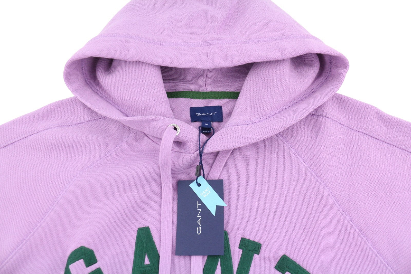 GANT Collegiate Men Hoodie M Orchid Lilac Relaxed Kangaroo Pocket Pull On