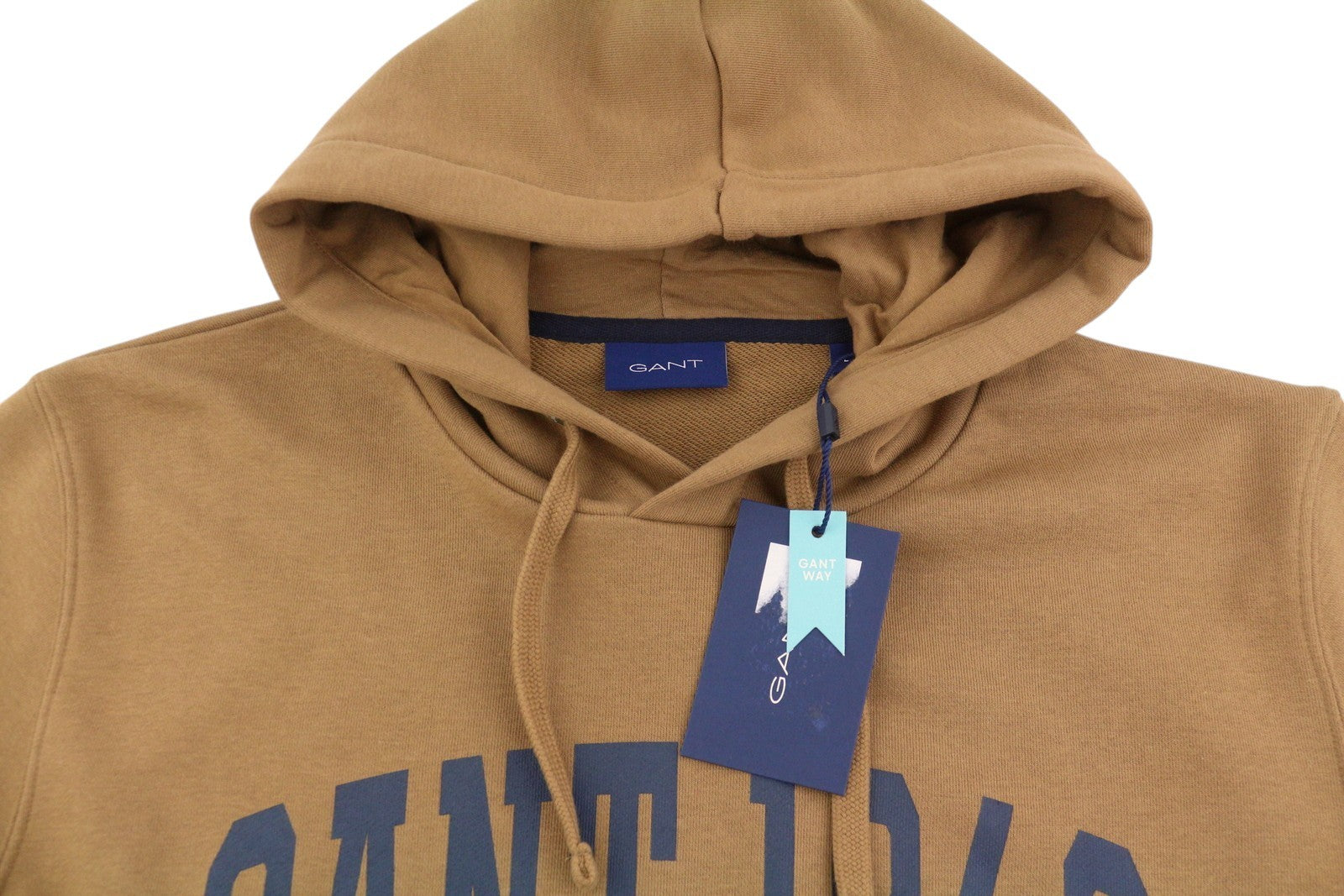 GANT Fall Sweat Men Hoodie L Roasted Walnut Front Logo Hooded Pull On