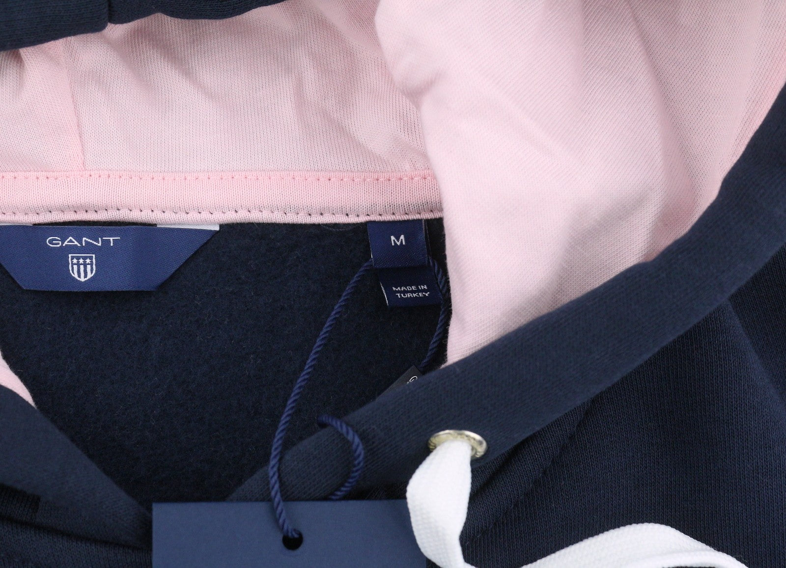 GANT New Haven Women Hoodie M Dark Blue Logo Kangaroo Pocket Pull On