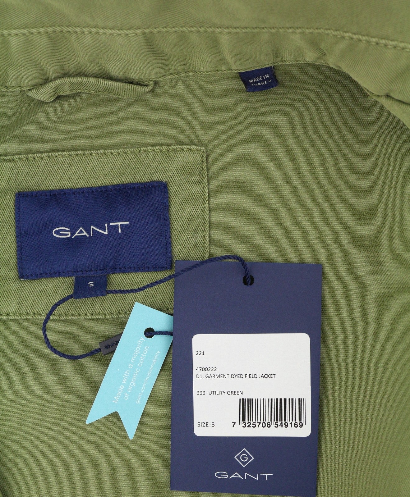 GANT Garment Dyed Field Women Jacket S Utility Green Drawstring Light