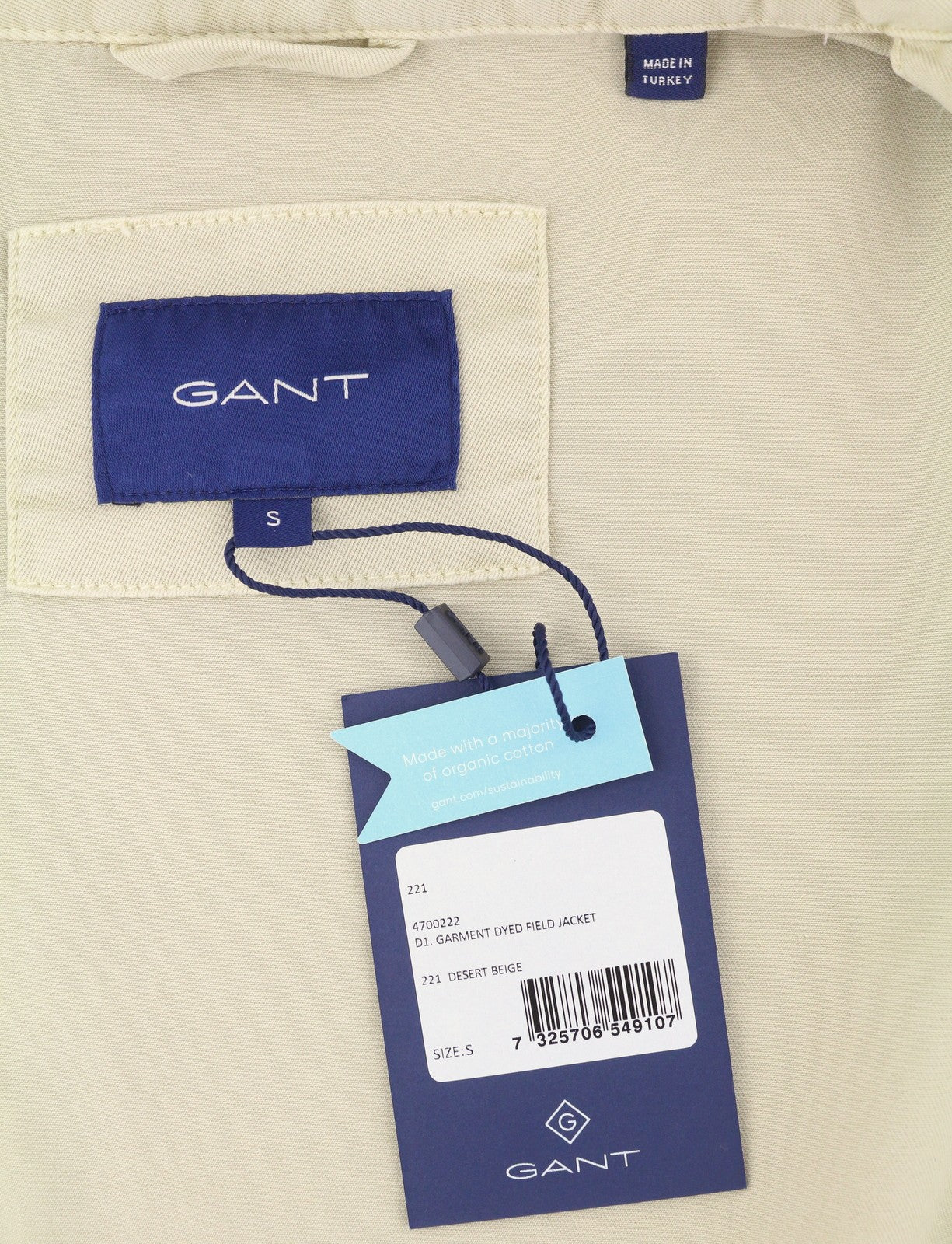 GANT Garment Dyed Field Women Jacket S Desert Beige Drawstring Light