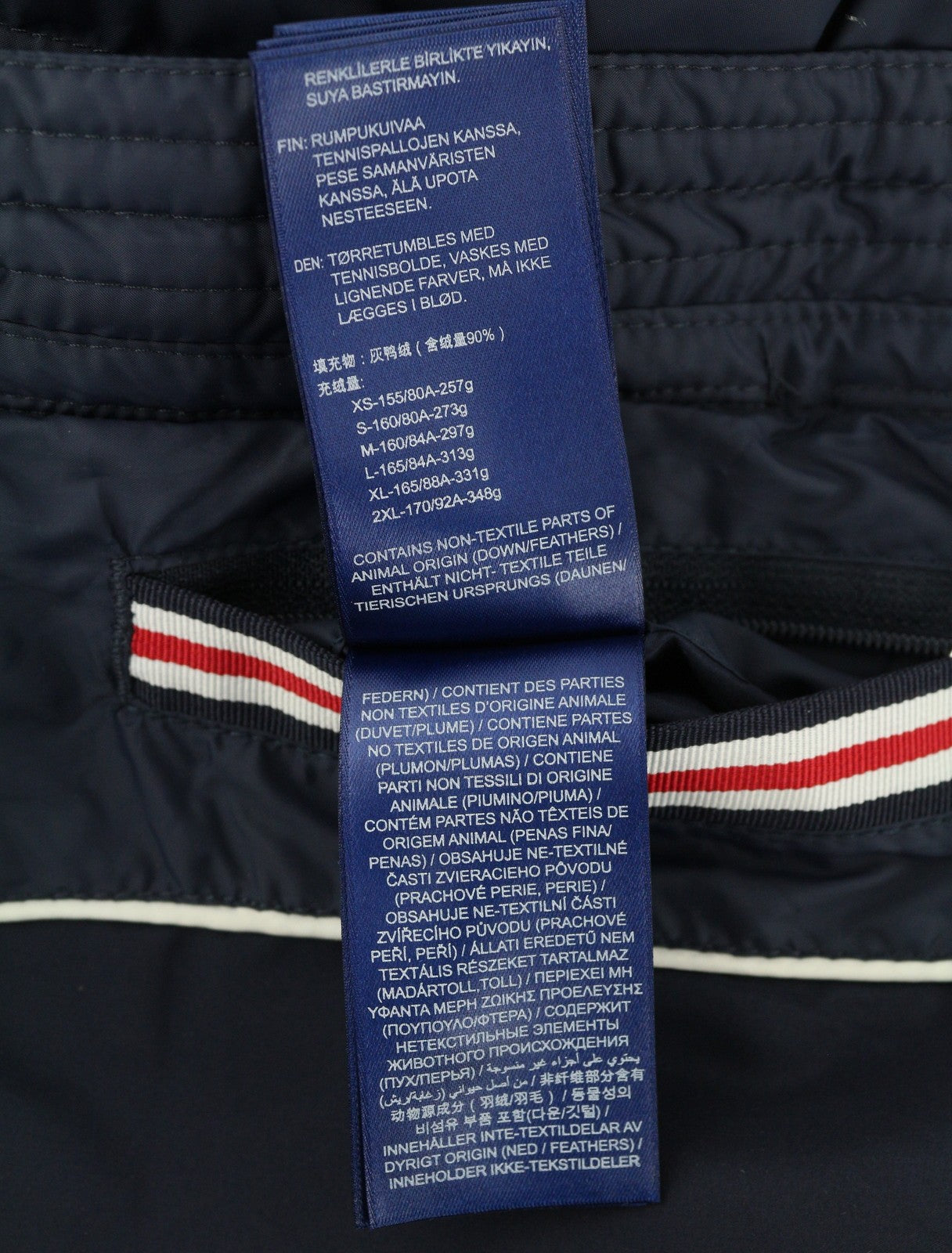 GANT Long Down Women Jacket L Evening Blue Quilted Hooded Mid Coat