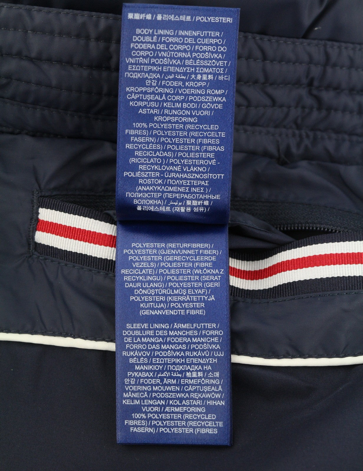 GANT Long Down Women Jacket XS Evening Blue Quilted Hooded Mid Coat