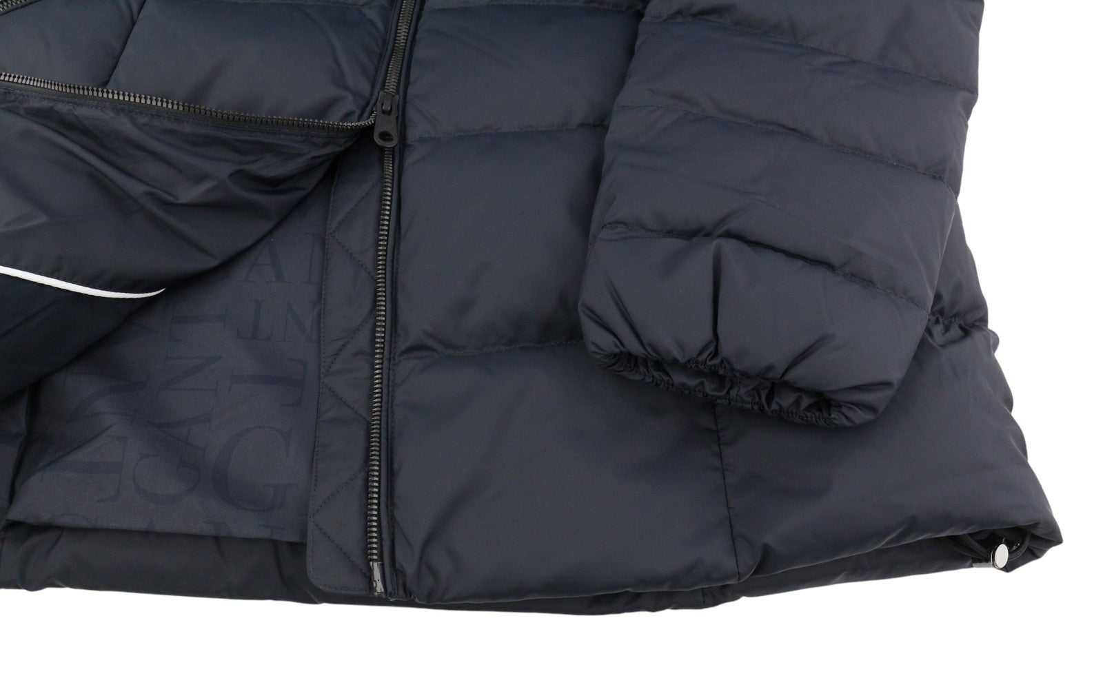 GANT Classic Down Long Women Jacket M Black Quilted Hood Coat