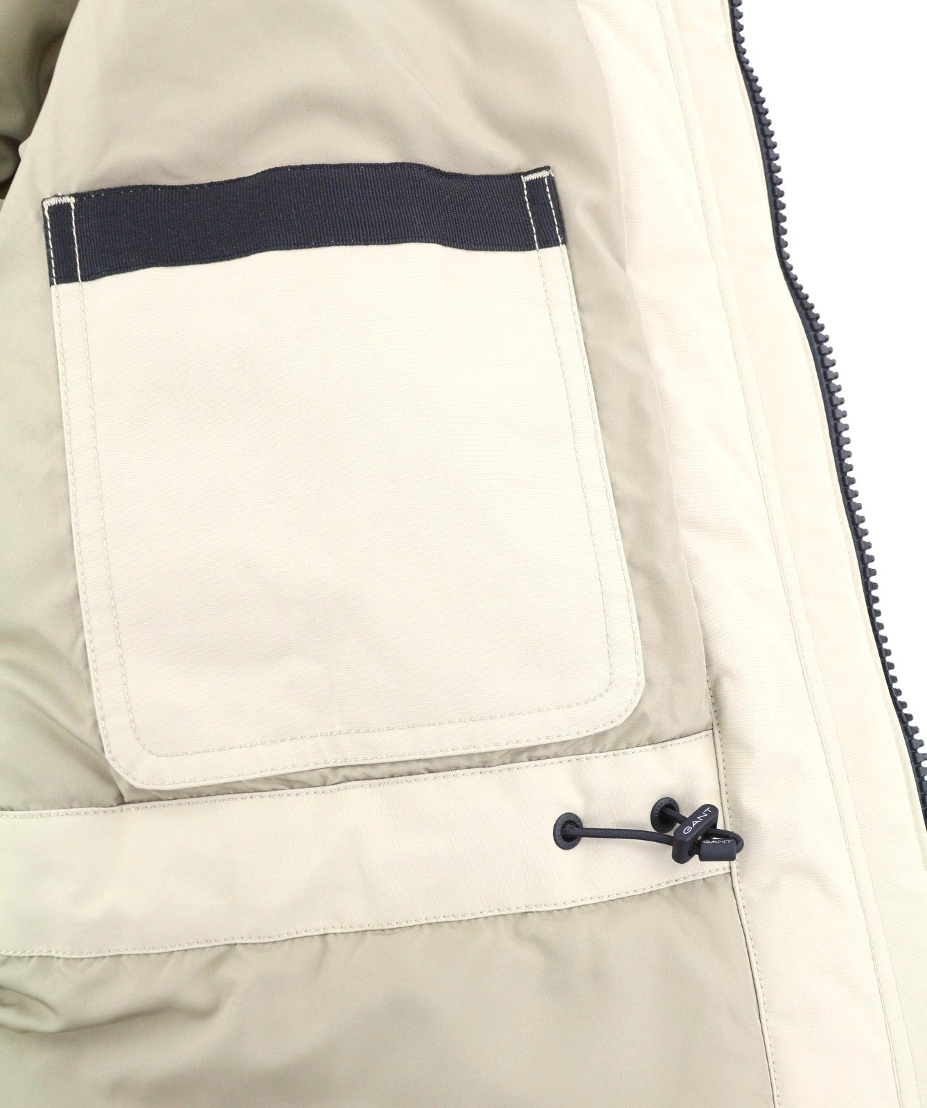 GANT Padded Short Parka Men Jacket M Dry Sand Hooded Zip Coat RRP395