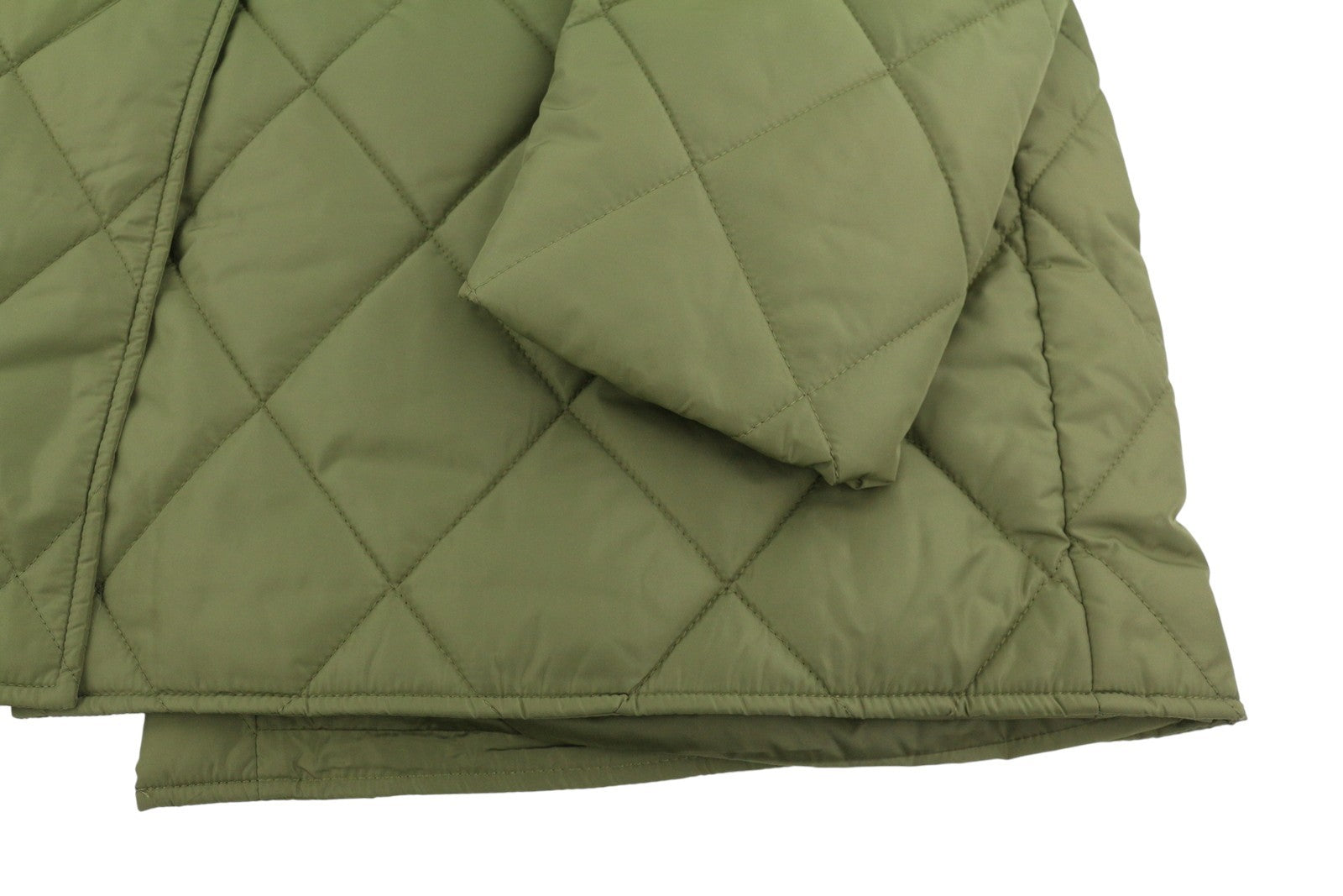 GANT Quilted Women Jacket L Hunter Green Belted Padded Mid Coat