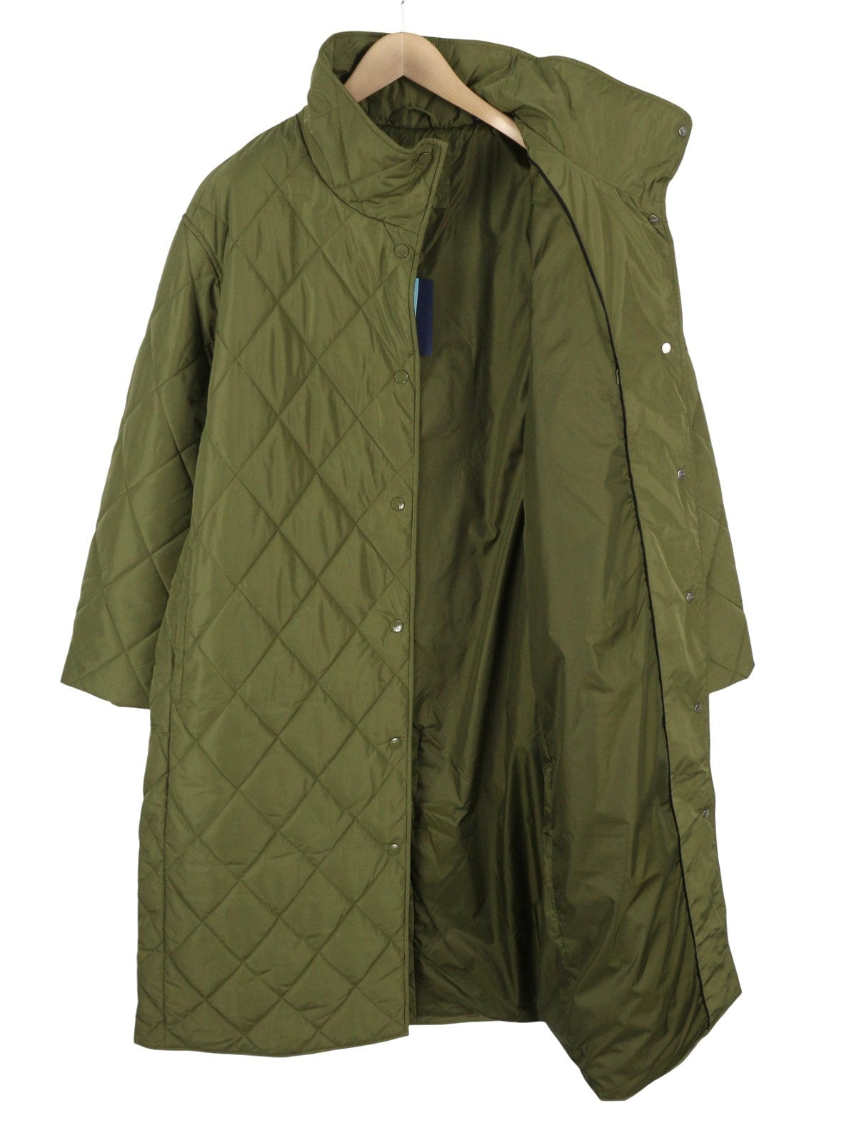 GANT Quilted Women Jacket XL Hunter Green Belted Padded Mid Coat