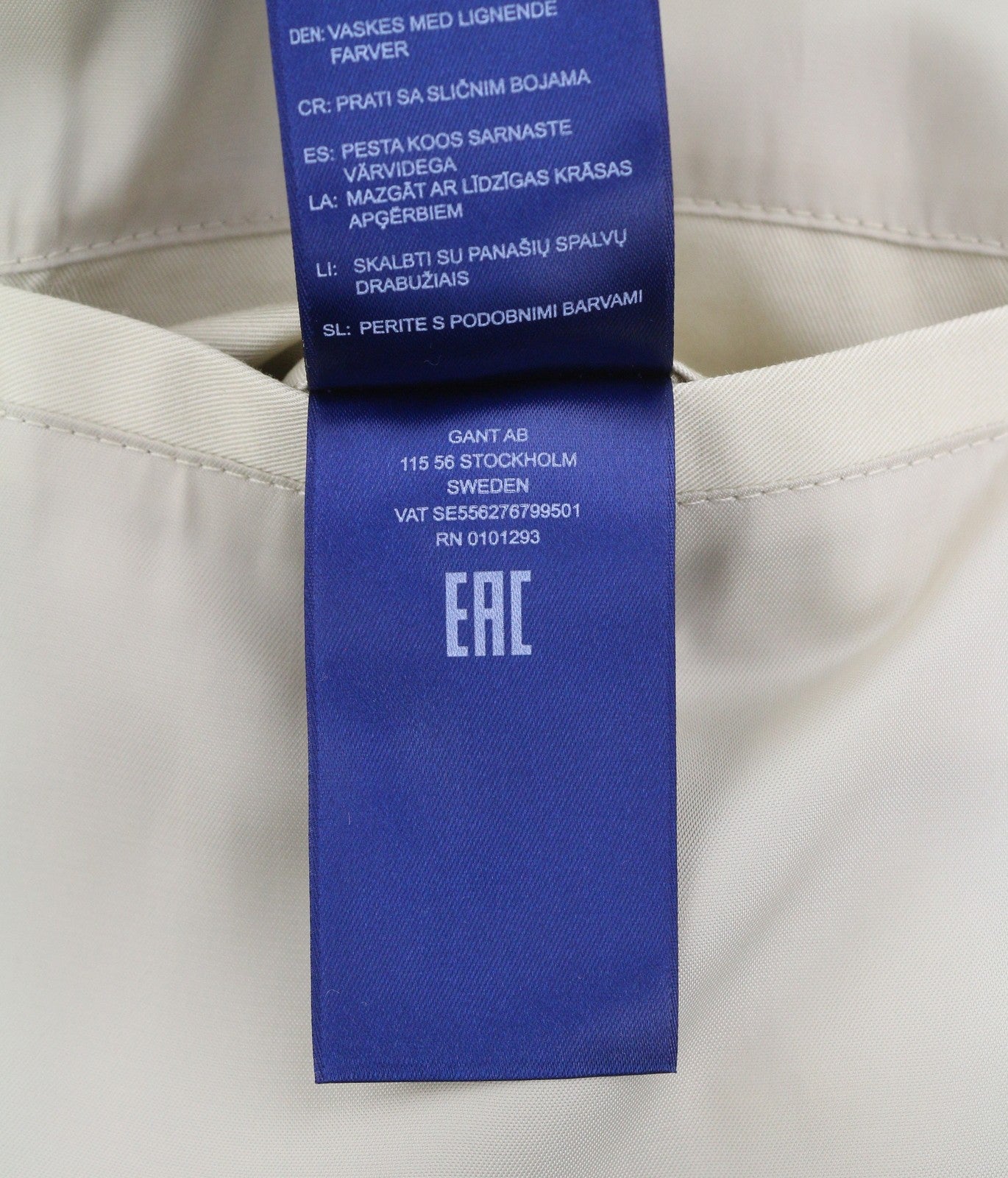 GANT Car Coat Women Jacket XL Desert Beige Hidden Button Mid Coat