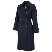 GANT Trench Coat Women Jacket M Evening Blue Belted Double Coat