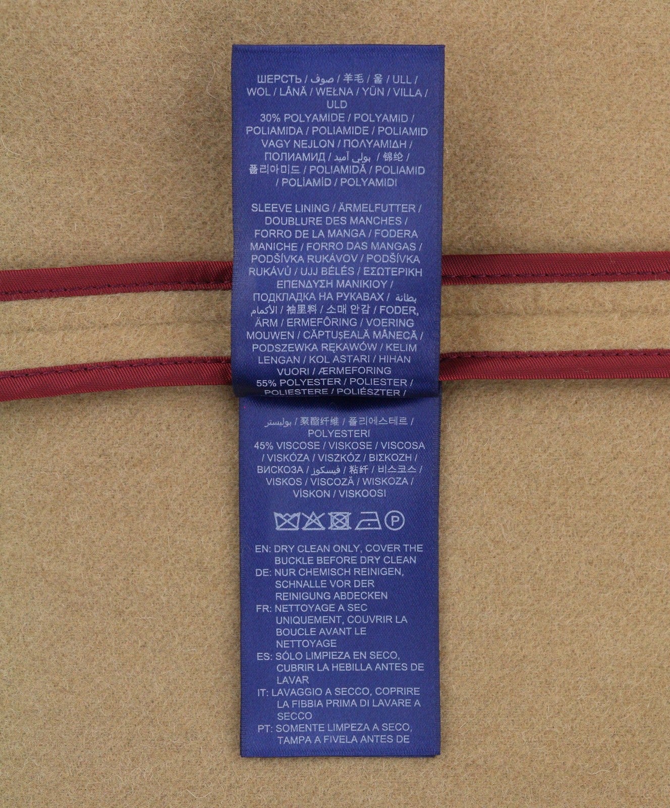 GANT Wool Blend Belted Women Coat 2XL Warm Khaki Notch Lapel Coat