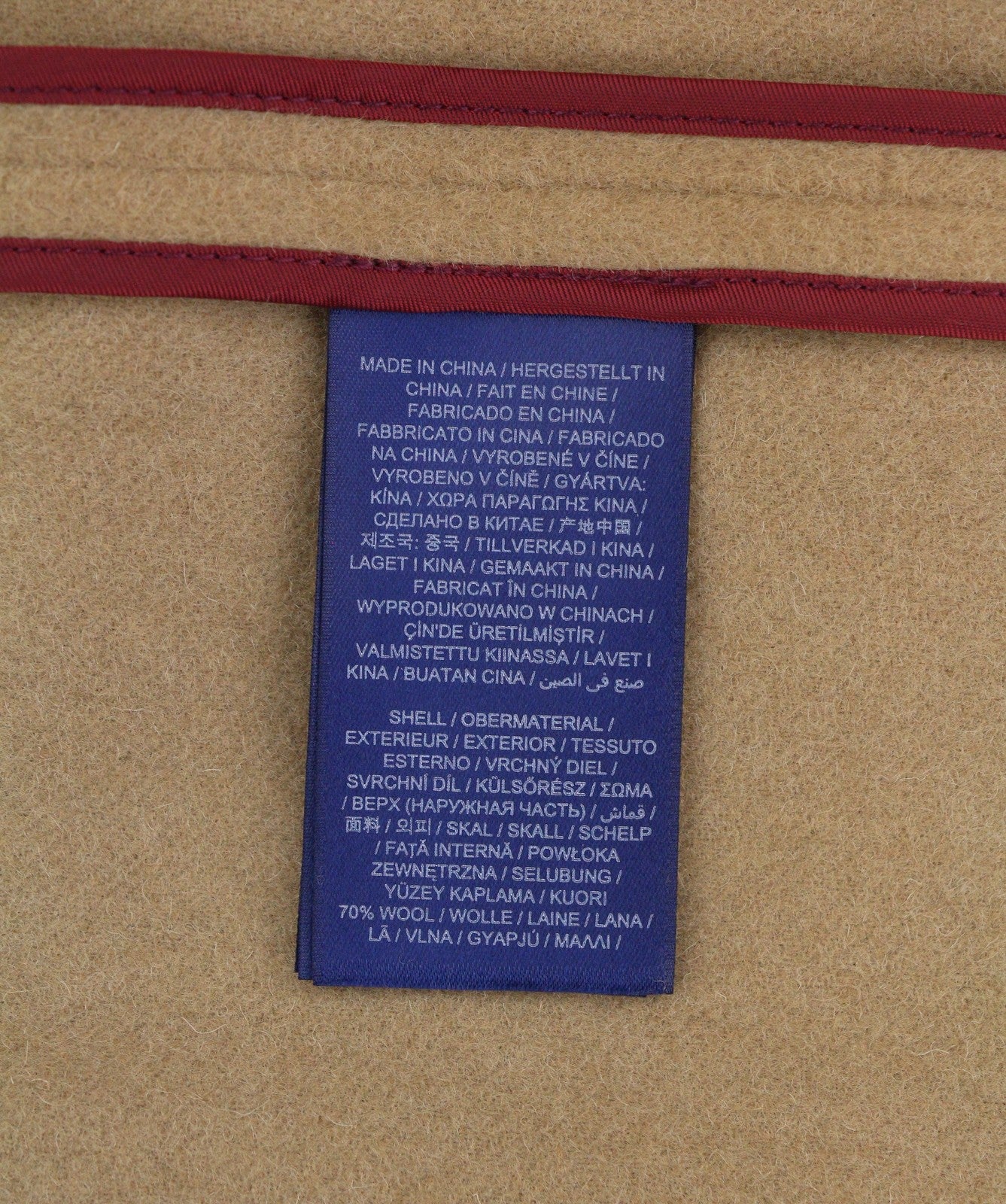 GANT Wool Blend Belted Women Coat 2XL Warm Khaki Notch Lapel Coat