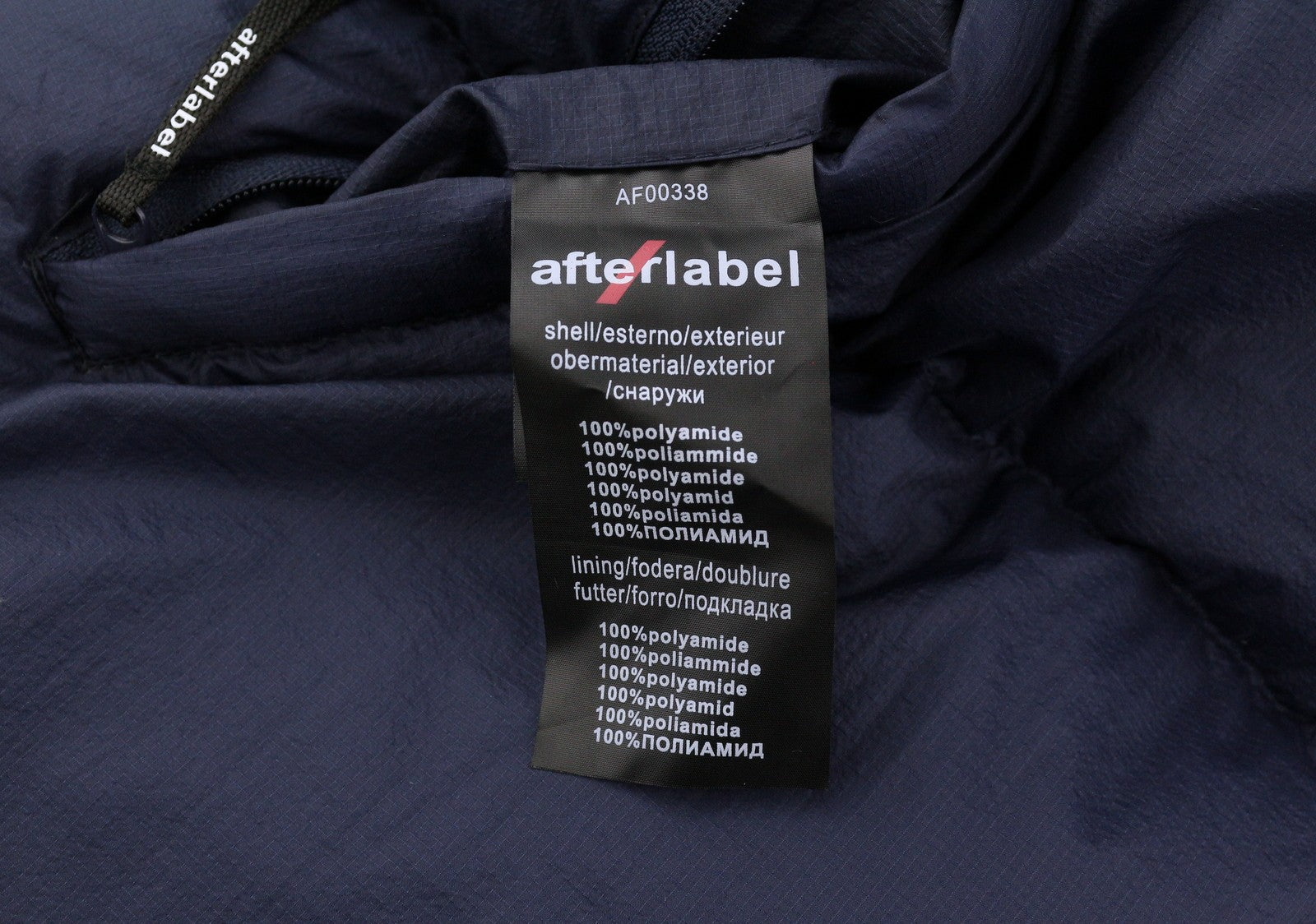 AFTER LABEL Quebec Men Jacket L Blue Down Quilted Hooded Puffer RRP500