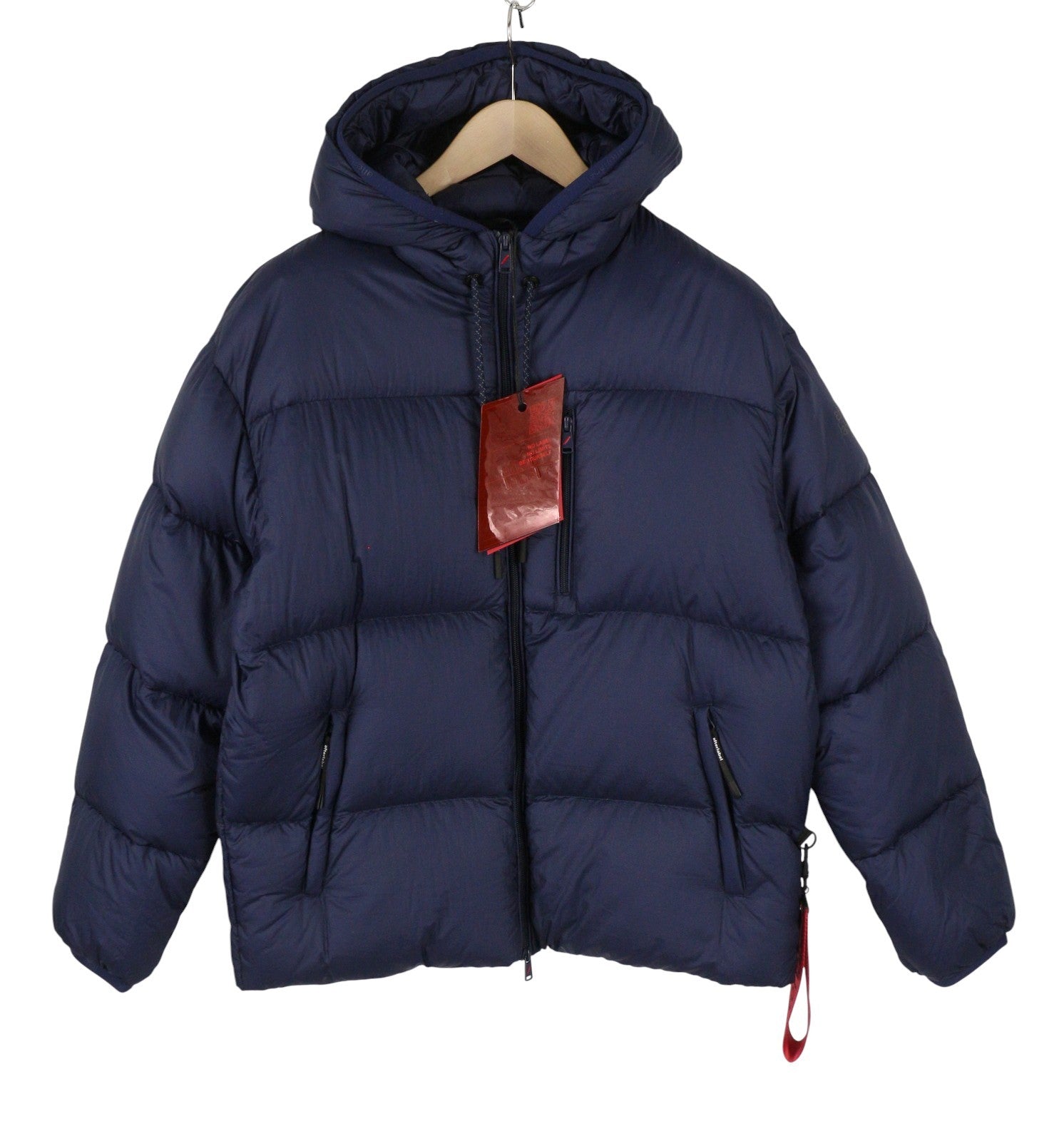 AFTER LABEL Quebec Men Jacket XL Blue Down Quilted Hooded Puffer RRP500