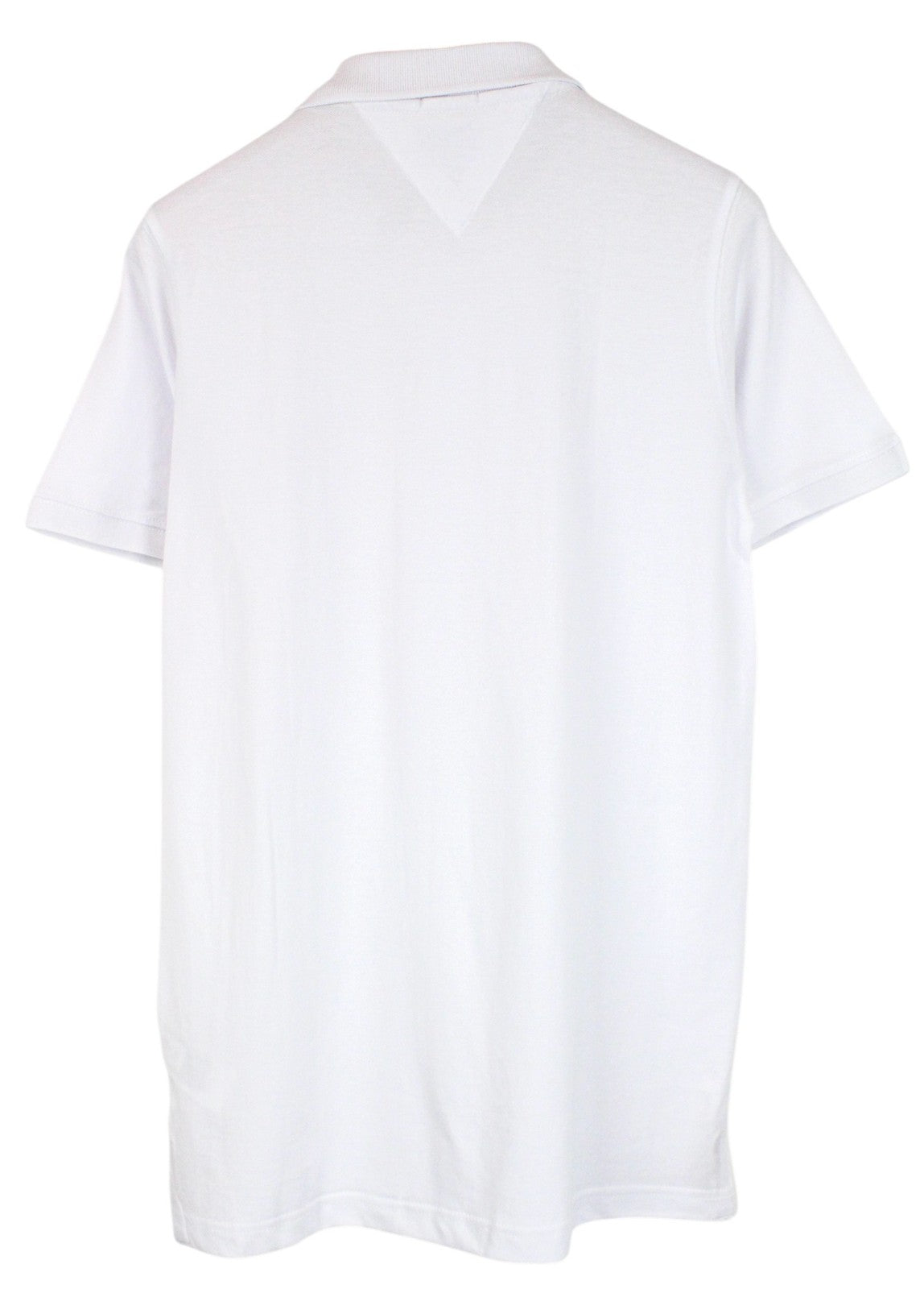 Tommy Jeans Men T-Shirt M Logo Embroidered Polo Style White Collared