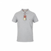Tommy Jeans Men T-Shirt S Light Grey Jersey Melange Polo Smart Casual