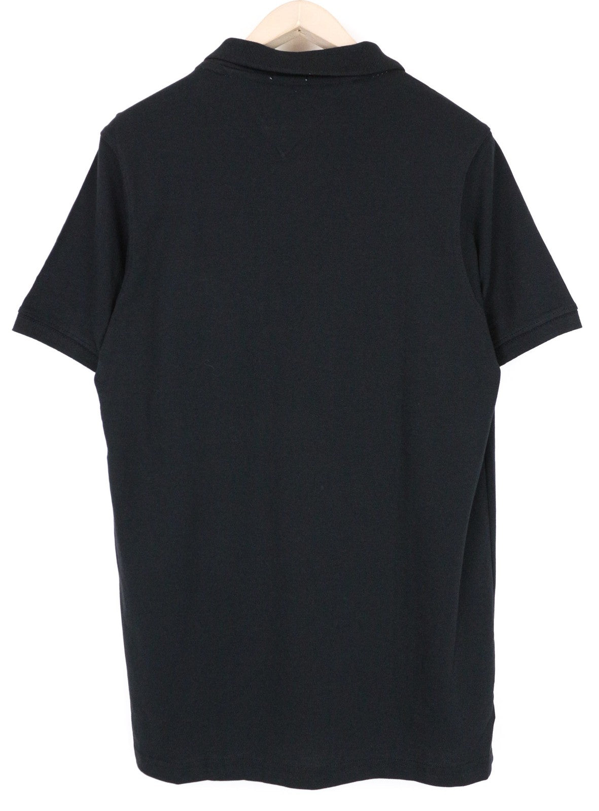 Tommy Jeans Men T-Shirt L Navy Blue Short Sleeved Polo Pure Cotton
