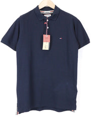Tommy Jeans Men T-Shirt S Casual Blue Short Sleeved Pure Cotton