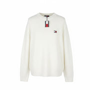 Tommy Jeans Req Waffle Men Jumper M Ancient White Melan Crew Neck Pull On