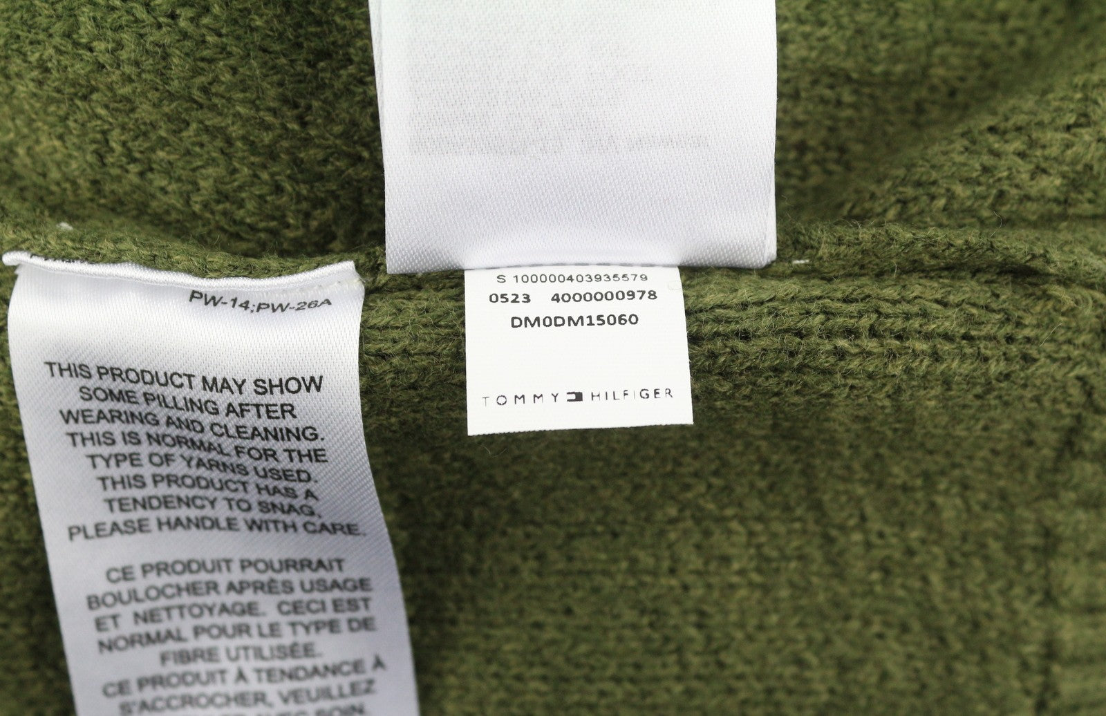 Tommy Jeans Req Structured Men Jumper XL Olive Green Crew Neck Knit Pull On