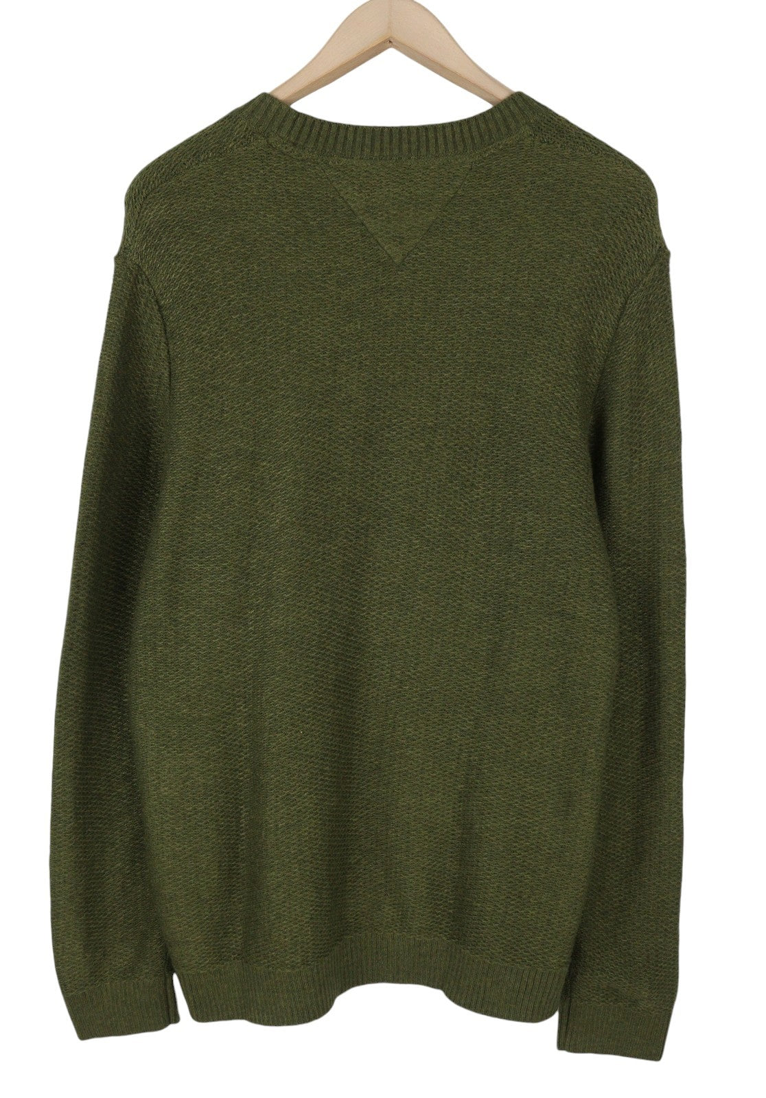 Tommy Jeans Req Structured Men Jumper XL Olive Green Crew Neck Knit Pull On